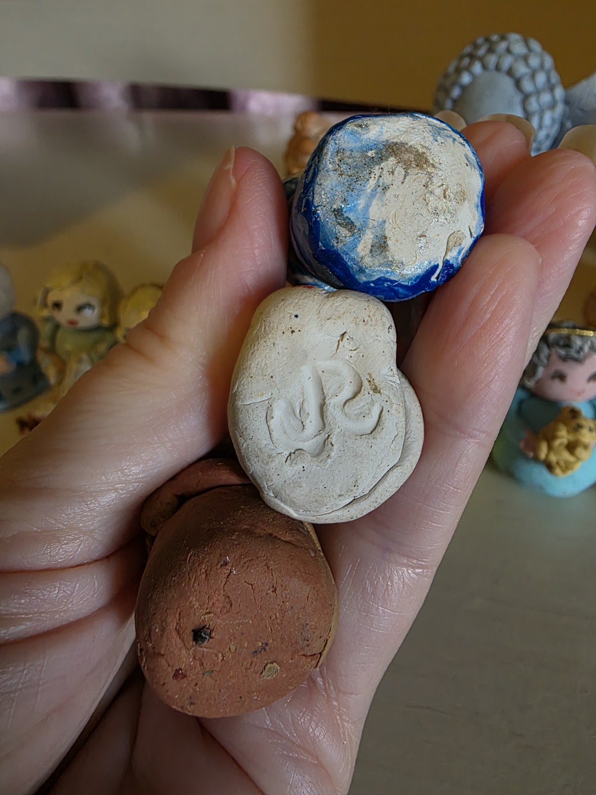13 Cherub / Winged Angel / Girls & 1 Adorable Kitty Cat Figurine