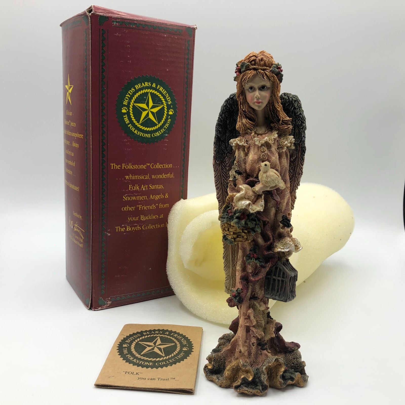 1994 Vintage Angel of Freedom 2820 Folkstone Figurine Boyds w/Box BB3