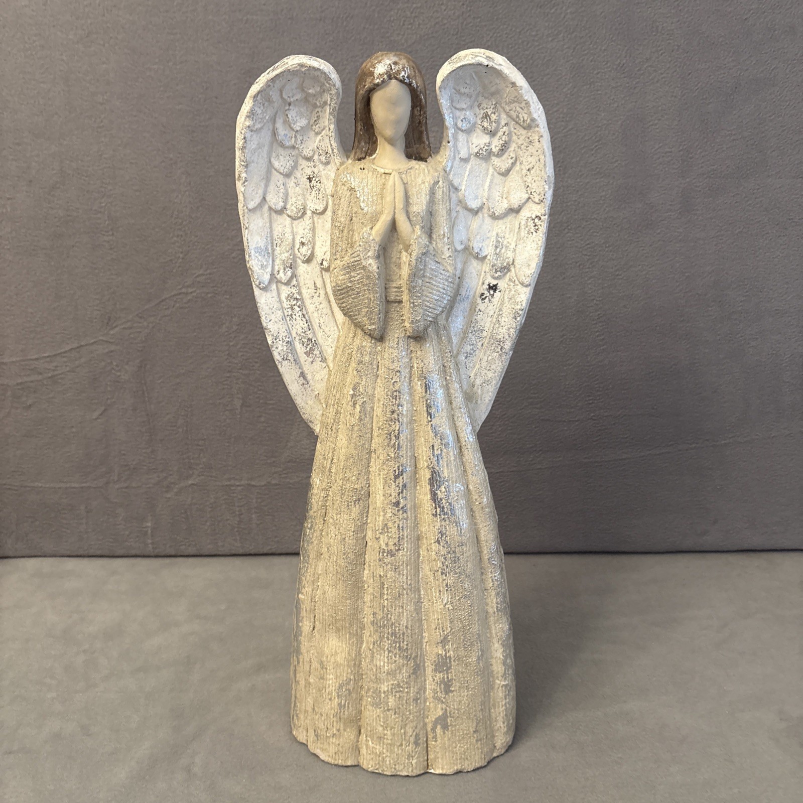 Ceramic Angel 21” Tall Christmas Praying Angel Love Peace Wings Display Jesus