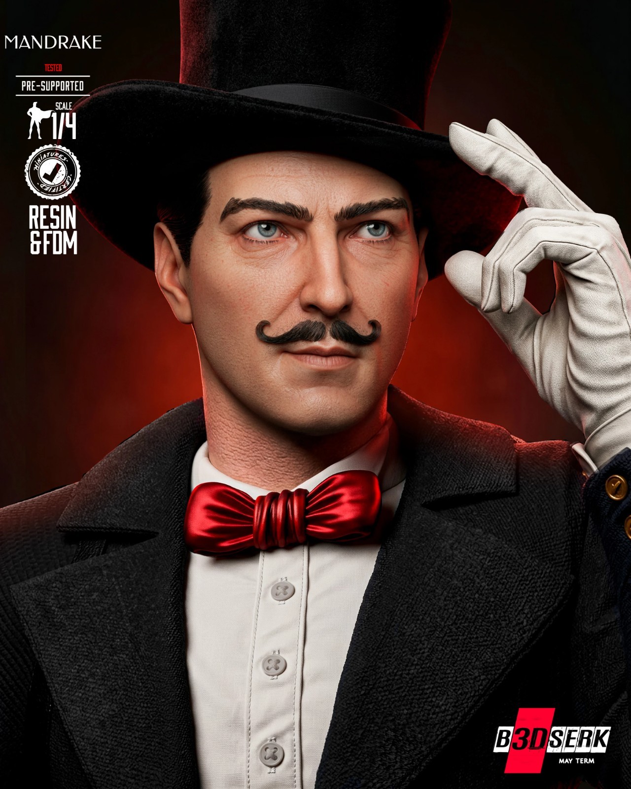 1:6 Mandrake Portrait Bust Fan Art UNPAINTED High Quality Garage Kit
