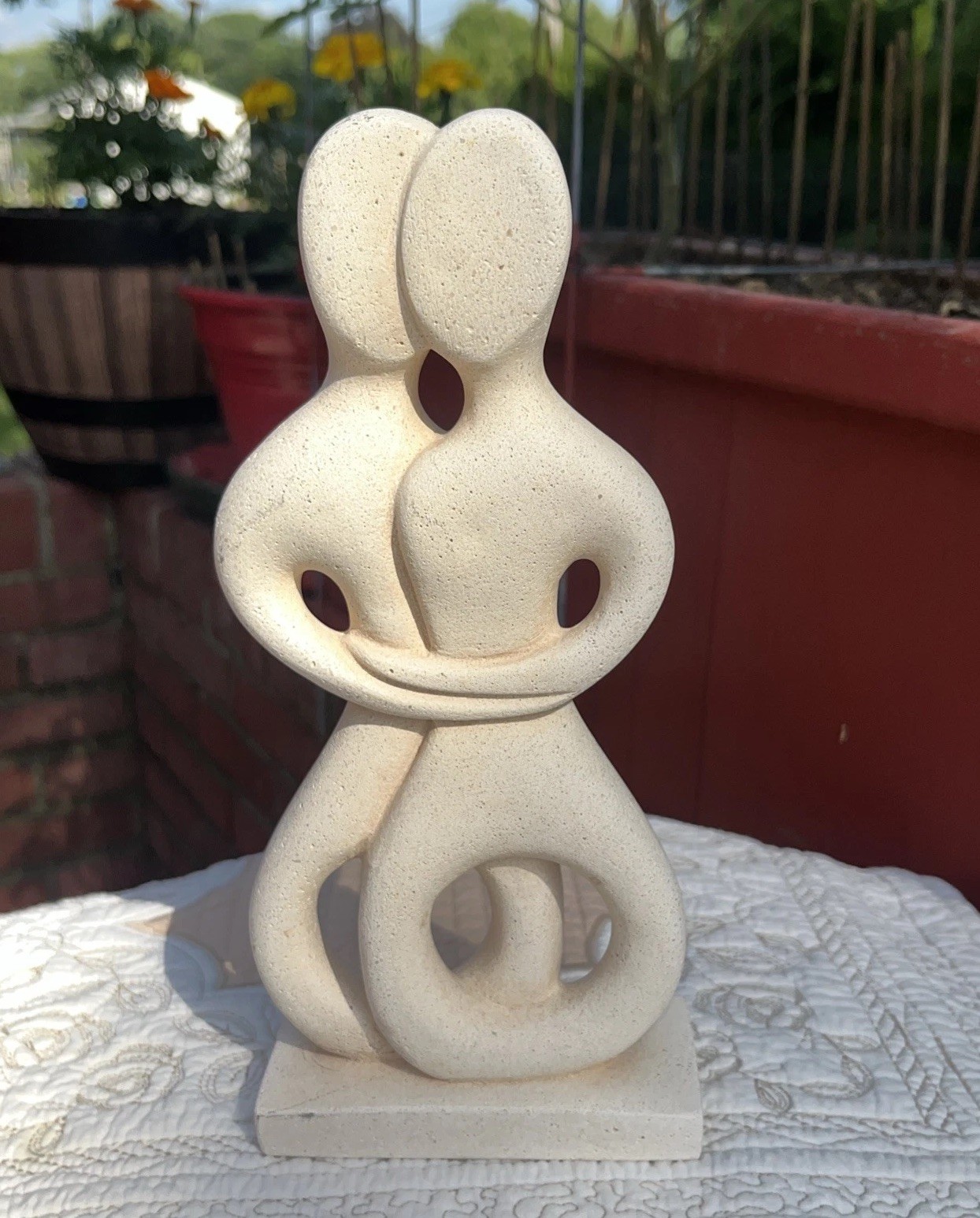 The Embracing Couple Lovers Cycladic Art Figure Idol Decorative Made in Greece