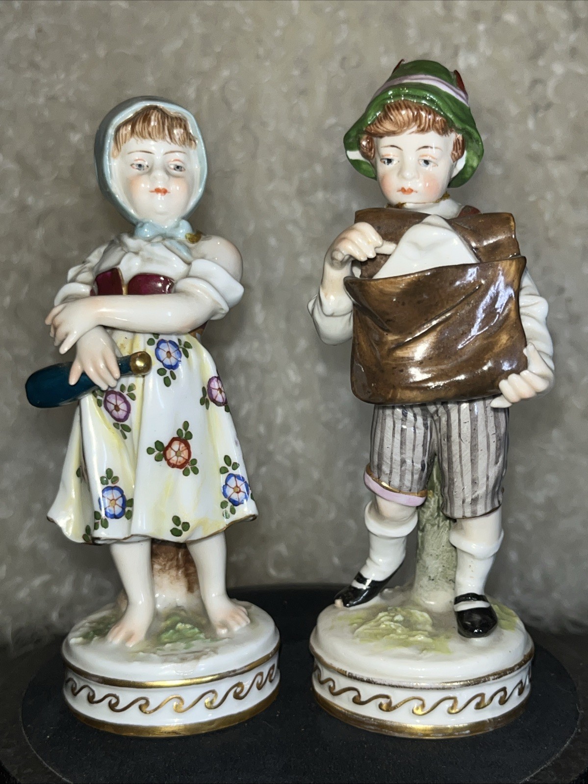 Antique Ackerman & Fritz Volkstedt Germany Man & Woman Figurines, The Seductress