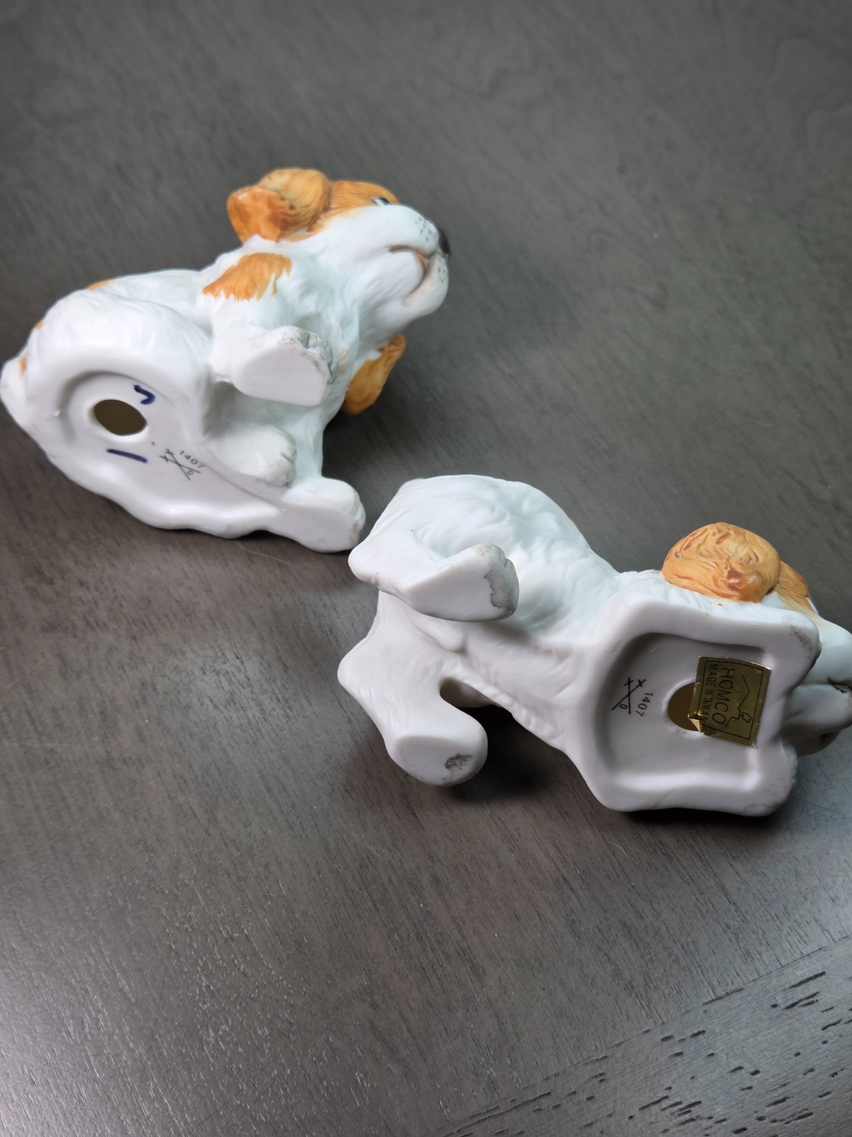 Cocker Spaniel Set Ceramic Figurine Homco Approx 2.5″H X 3.5″L