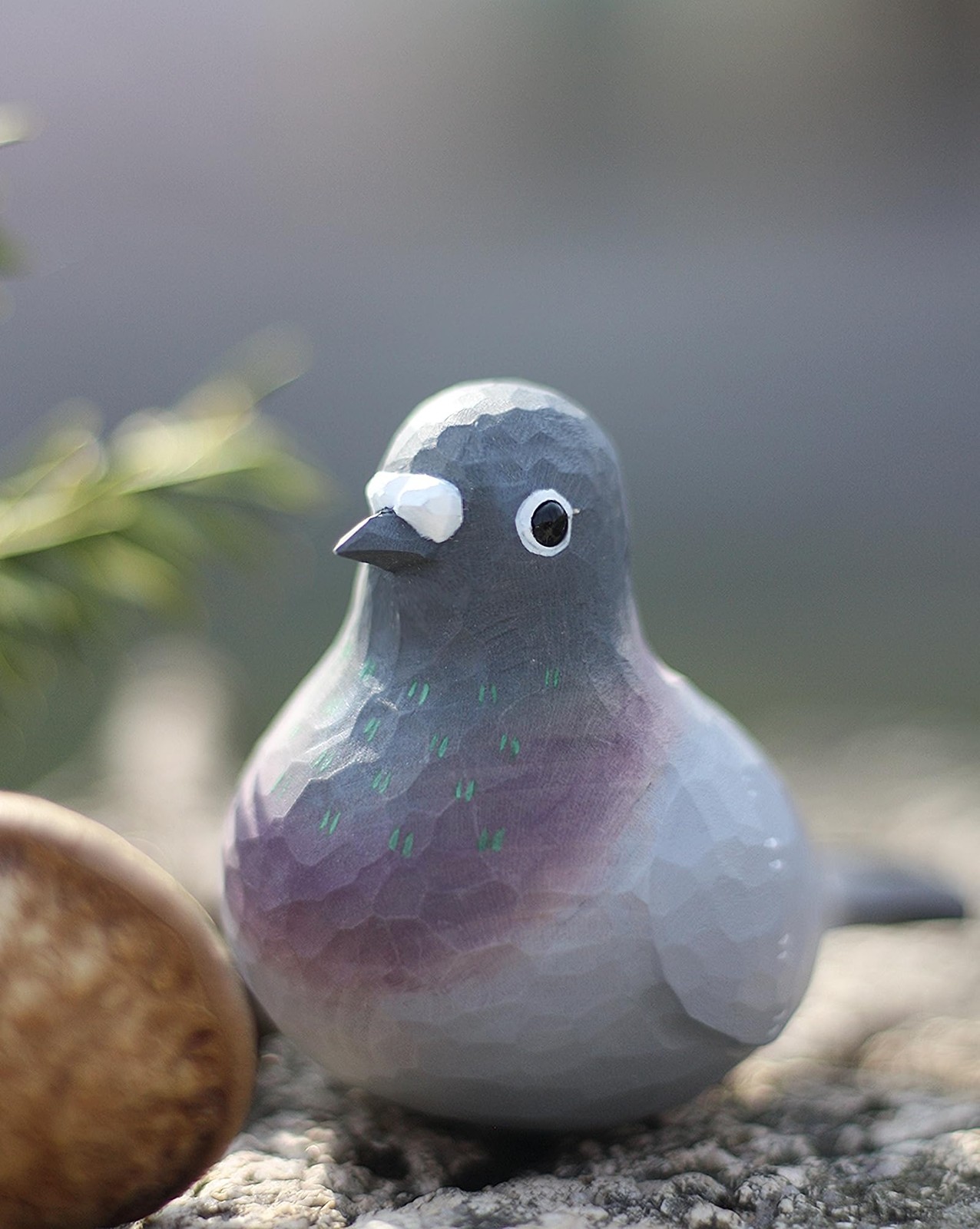 TALKLEK Cute Hand Carved Small Wooden Pigeon Figurines Wood Pigeon Statues fo…