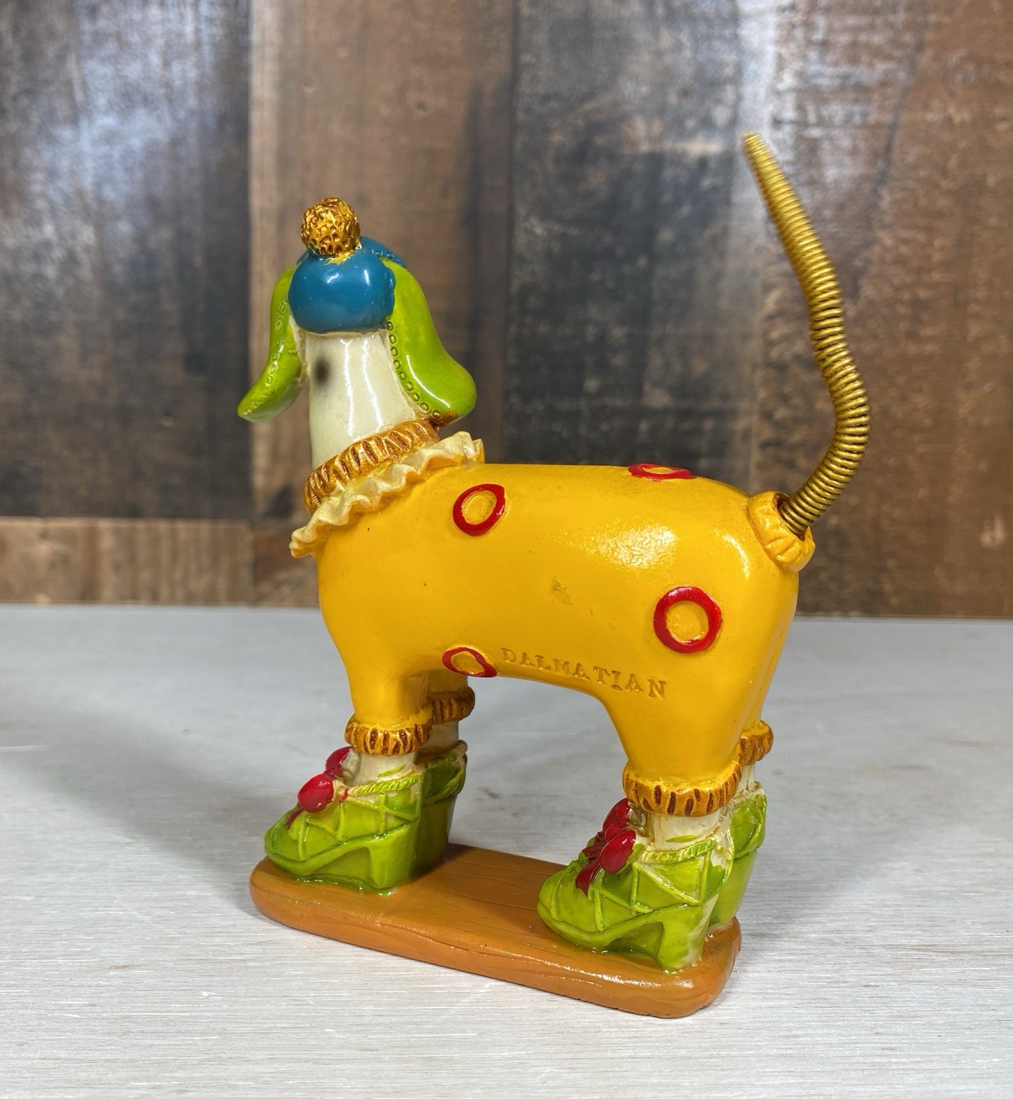 Lot of 3 Polystone Brite Dress Dog Figurines Dachshunds Dalmation King Charles S