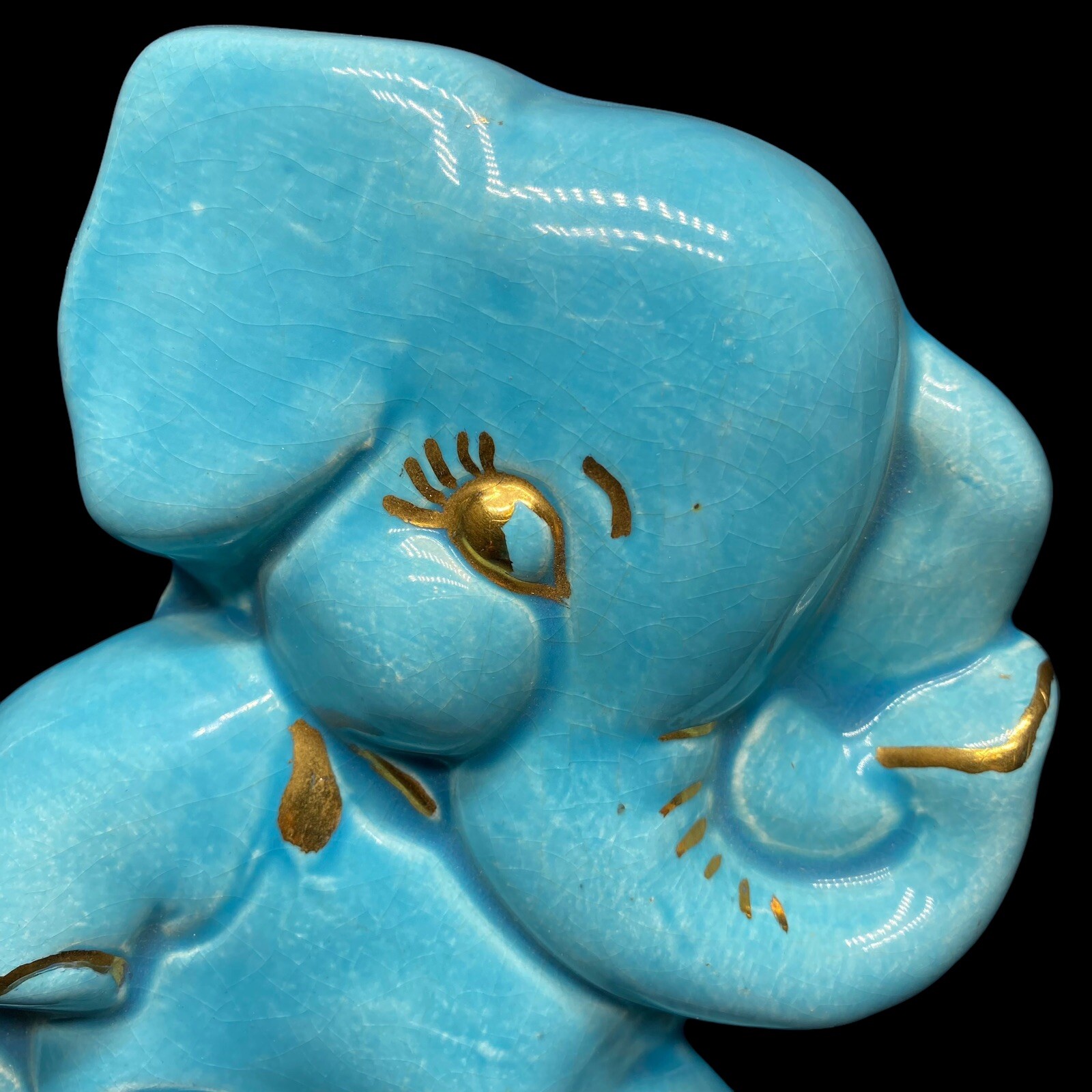 Vintage Anthropomorphic Pink Teal Gold Elephant Wall Hanging Plaques Nursery