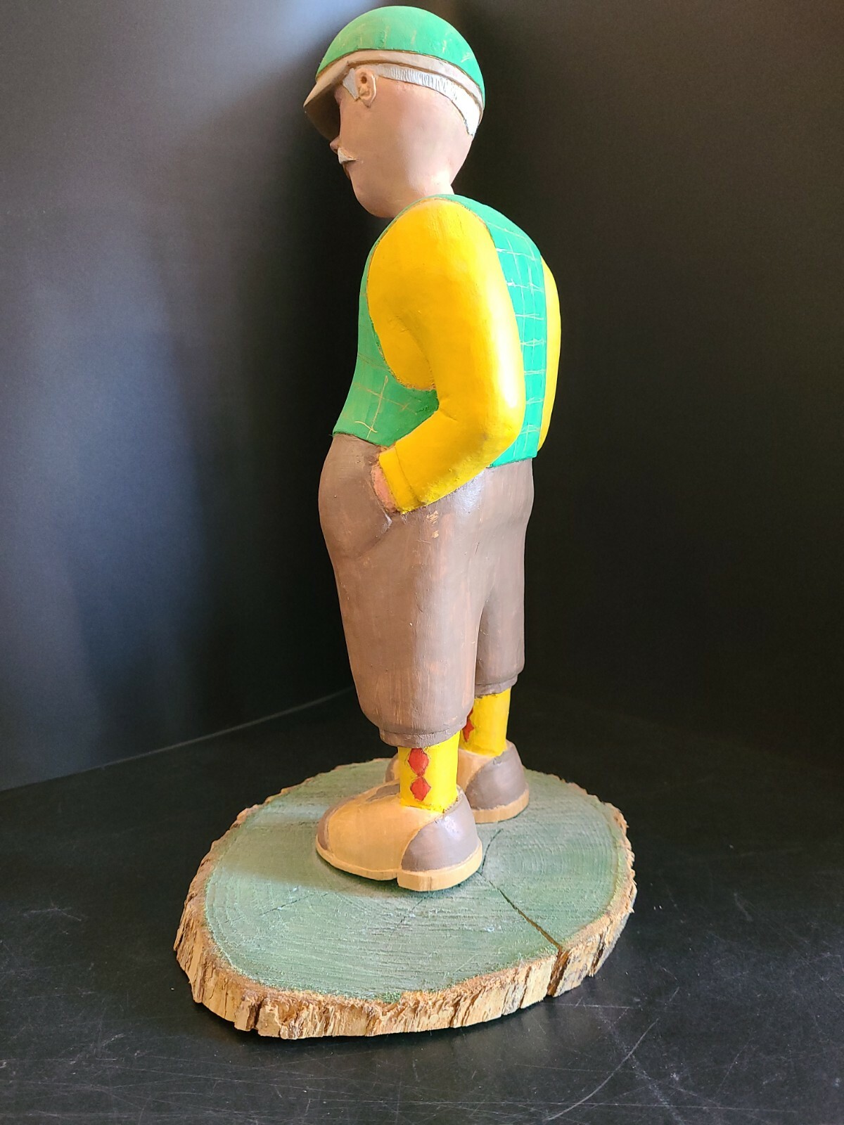 Wood Carved Grandpa Golfer 11 inches tall.