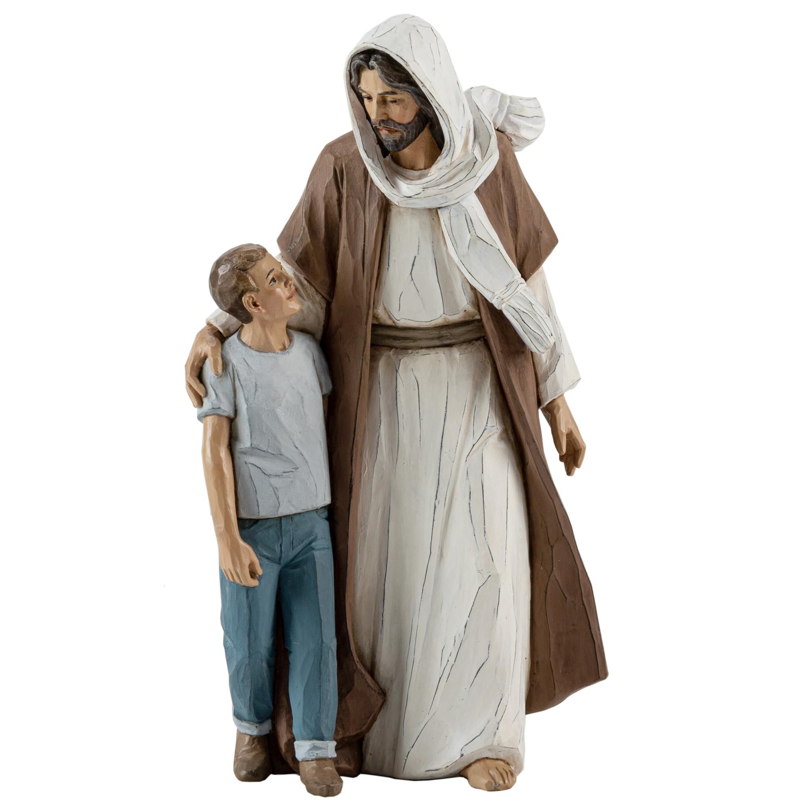 Jesus Christ with Child, First Communion boy Gift He Walks with me Sculpture,…