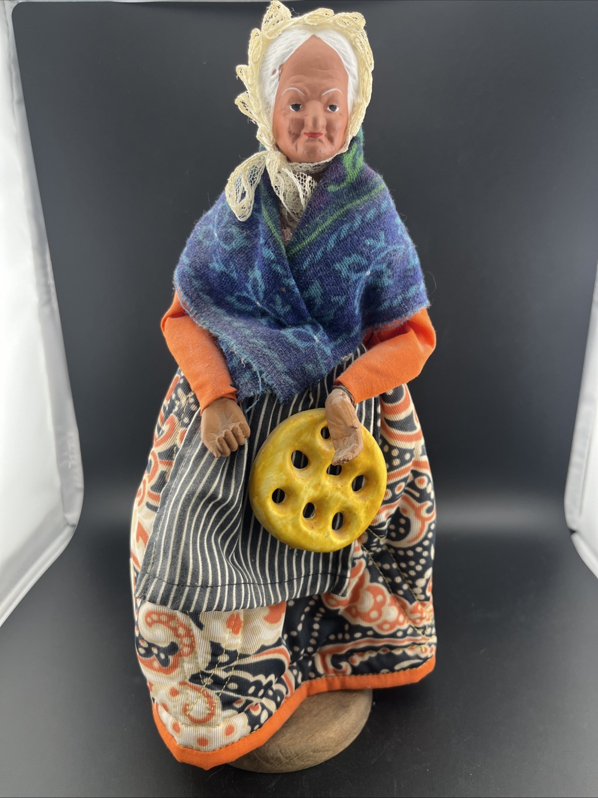 Vtg Santons De Provence Simone Jouglas France Terracotta Old Woman
