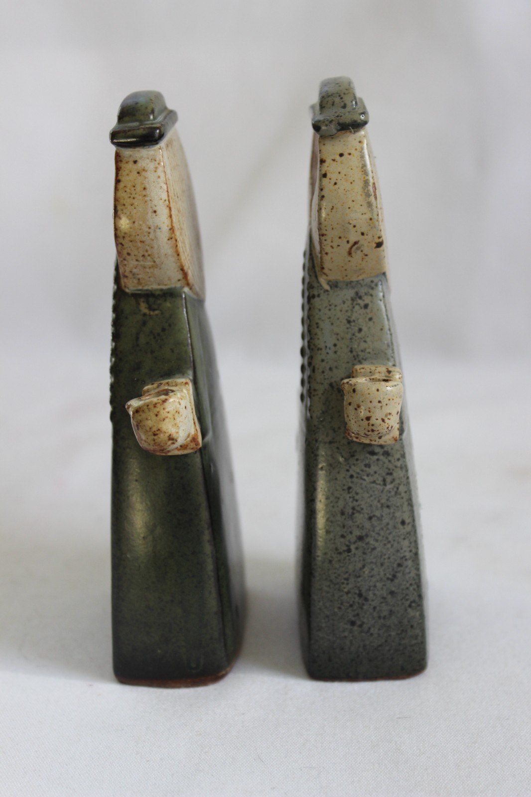PAIR Vintage Japan Alfred Knobler Stoneware Art Pottery Minimalist Candle Holder