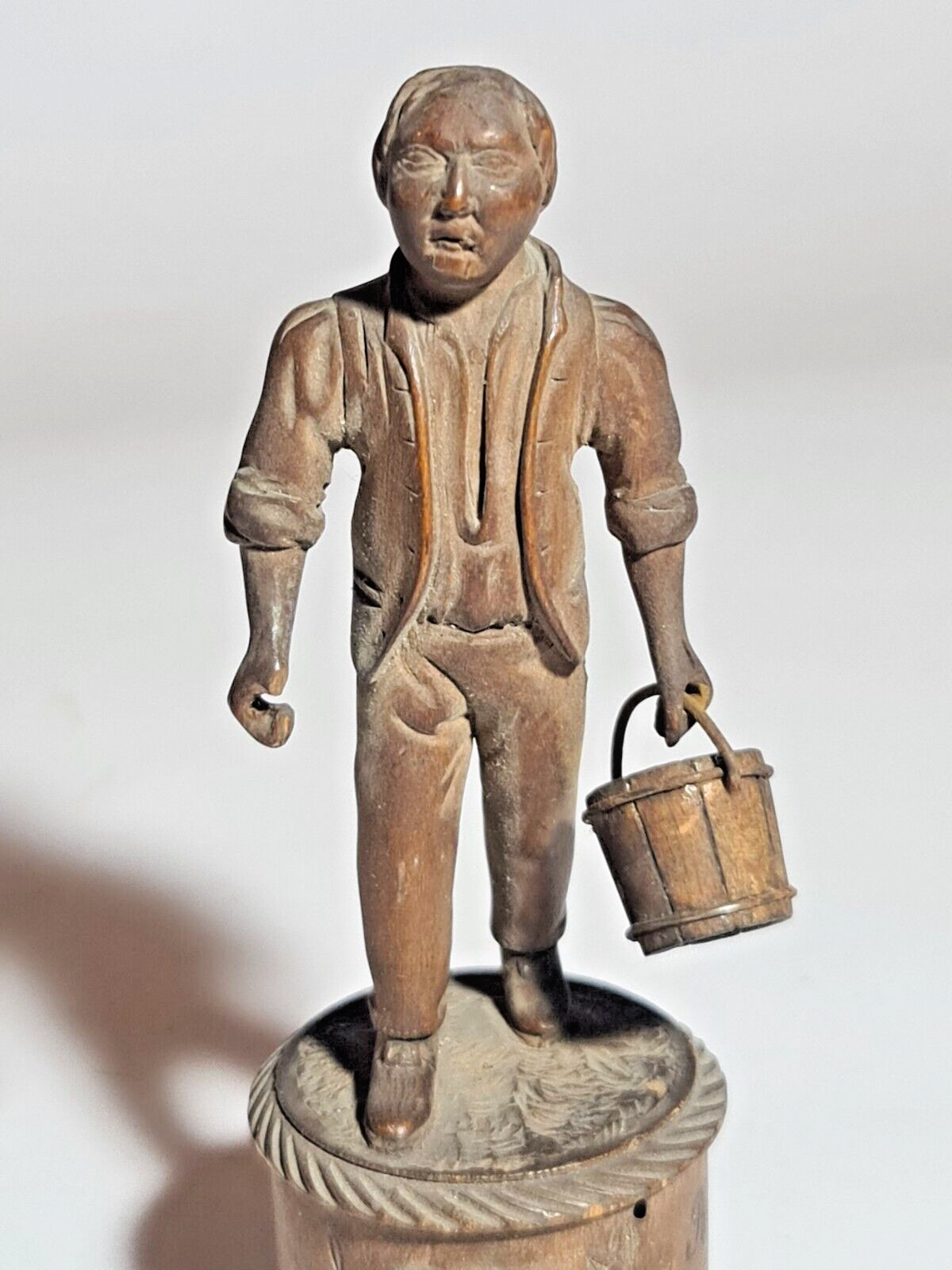 Antique Hand-Carved Biedermeier Figure 1842s