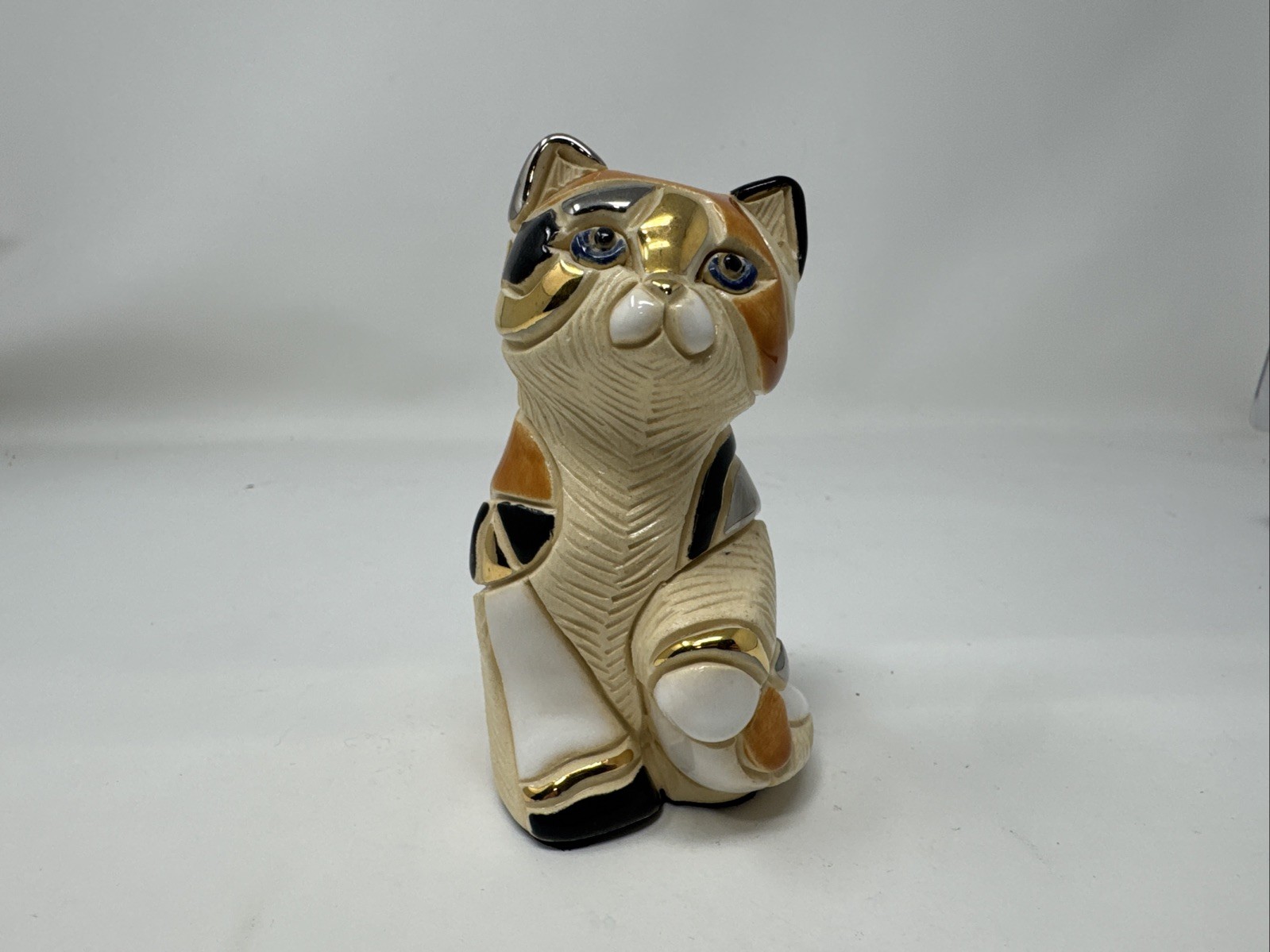 Artemis Rinconada Calico Cat Figurine Retired Silver/Gold Accents (B417)