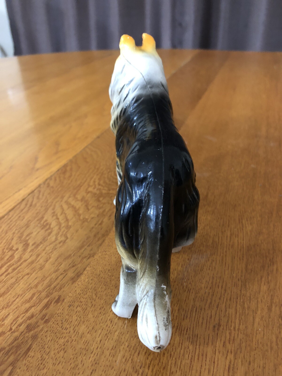 Vintage Collie Molded Plastic Figurine #802 Hong Kong 7.5”