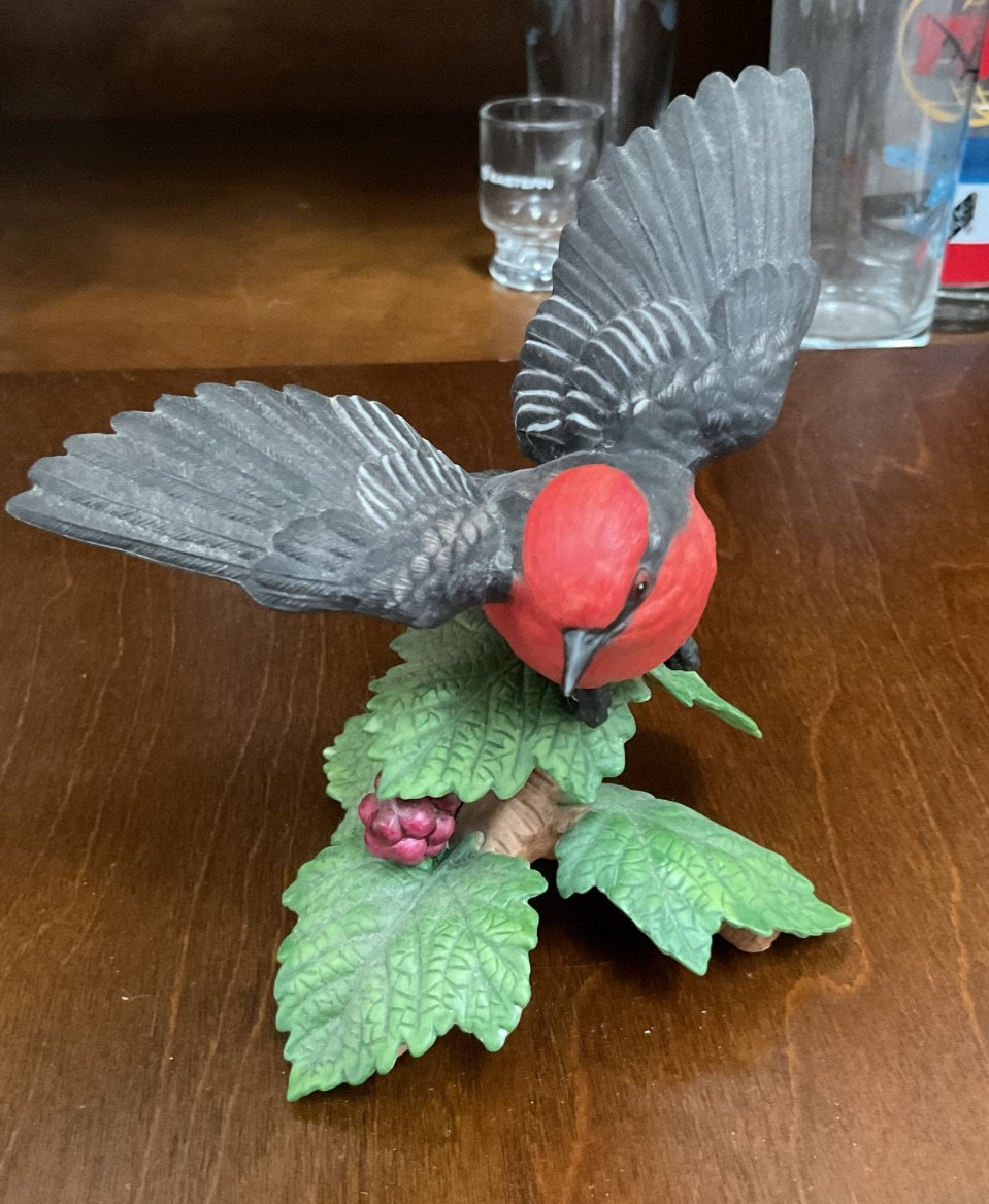 Lenox Vermilion Flycatcher Porcelain Garden Birds Collection Figurine