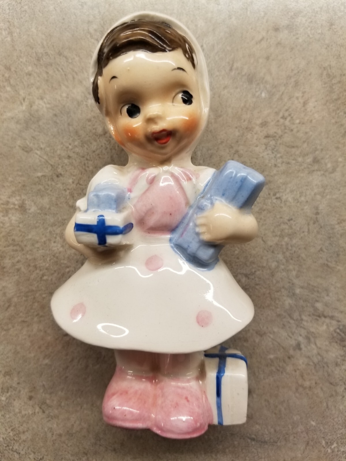 5 UCAGCO Japan Ceramic 4″ Children Figurines – Precious Girls in Skirts
