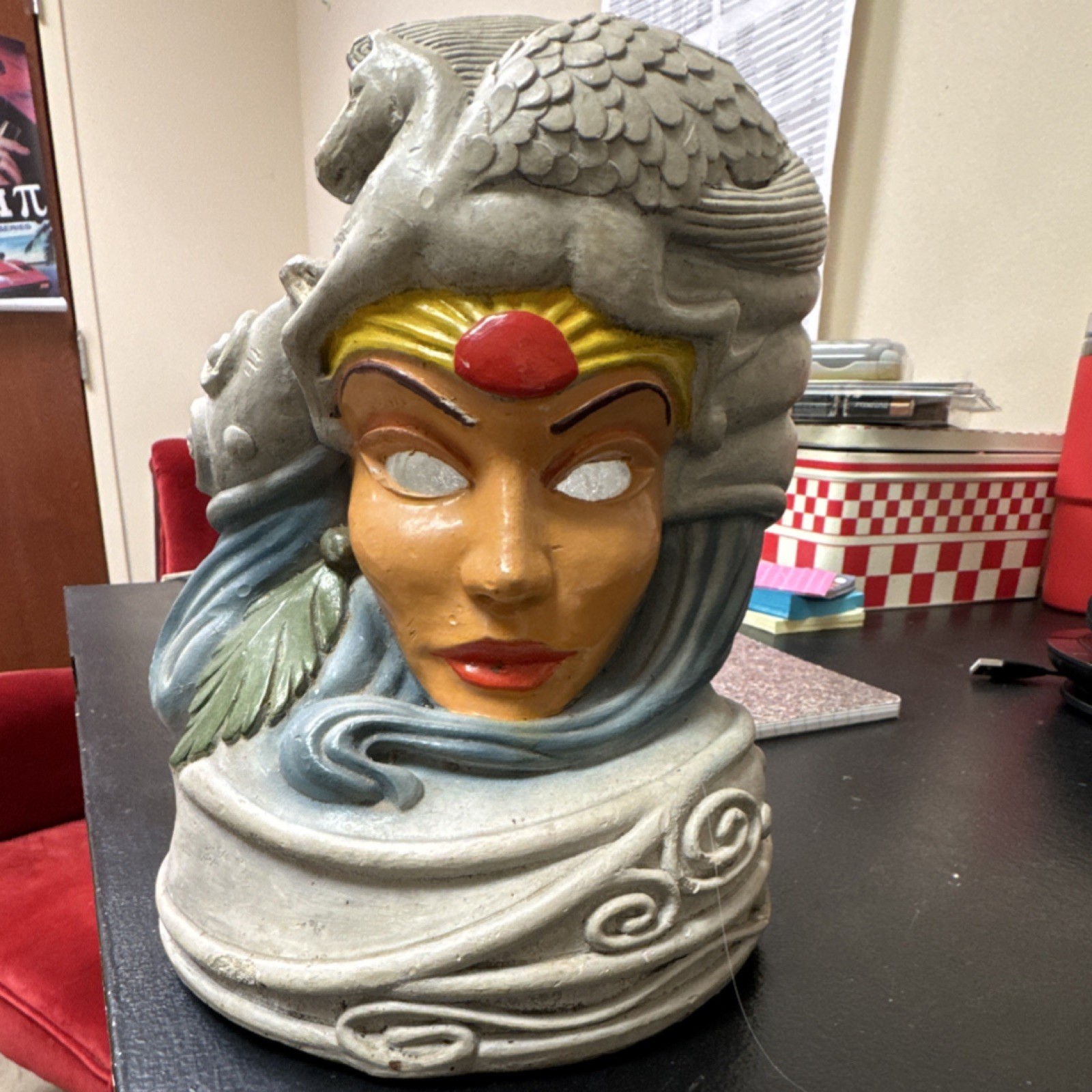 Ceramic Tarot Sculpture Gray Blue 11″ Tall Decorative Art for Any Room