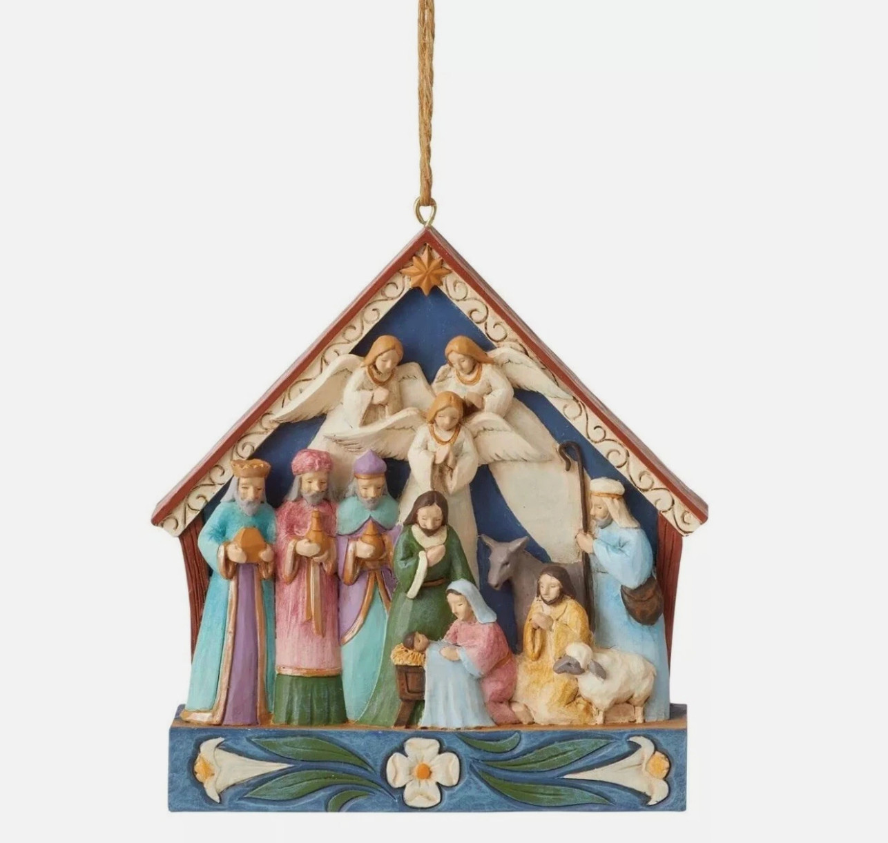 Jim Shore Nativity Scene in Stable 6012026 Ornament Christmas Holy Family NWOB