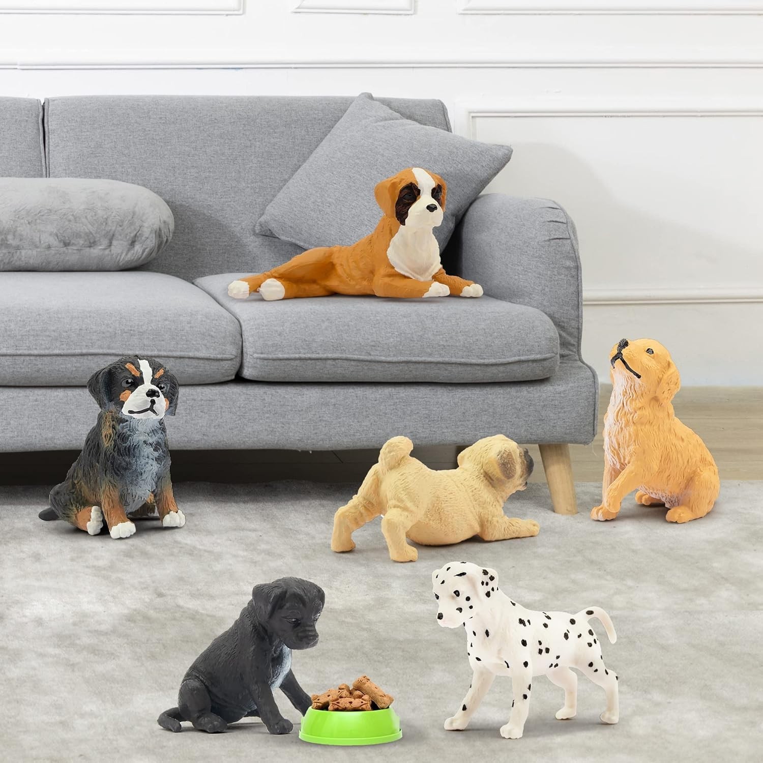 Mini Dog Figurines Collection: 12 Detailed PVC Puppies – Ideal Cake Toppers