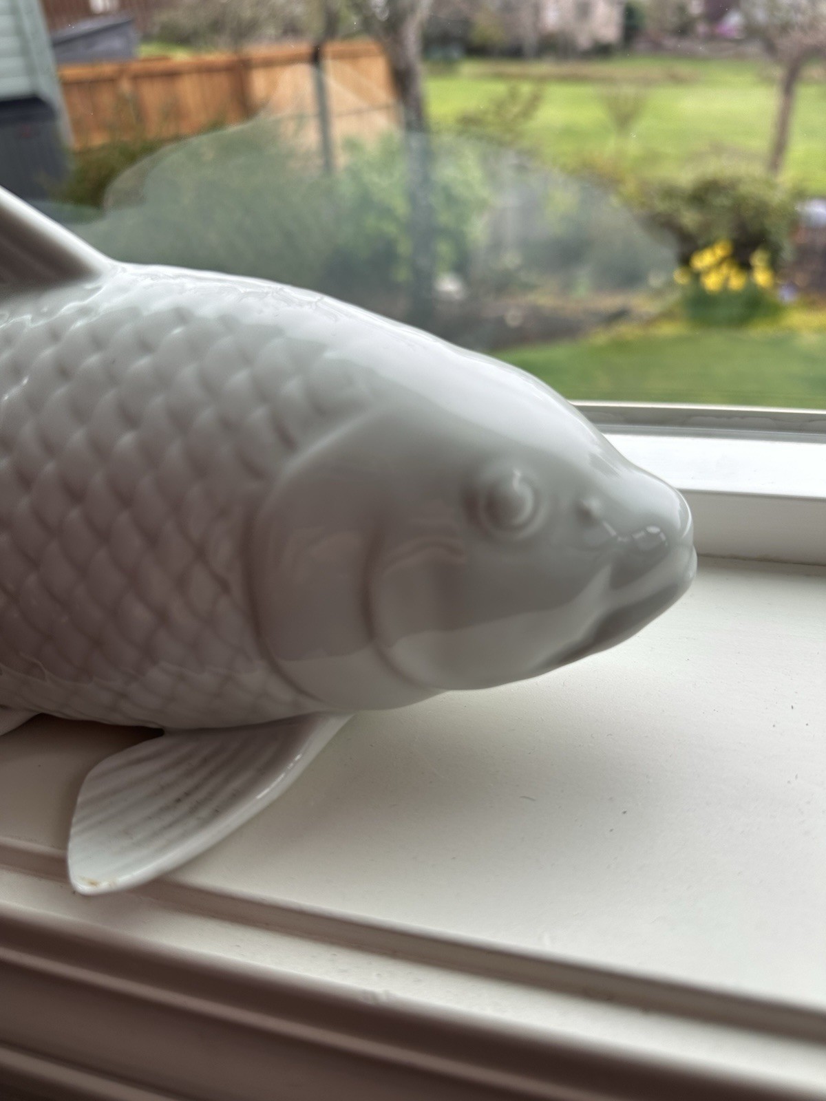 Andrea By Sadek Japanese Large Koi Fish Porcelain Figurine Sculpture 12″ Regency