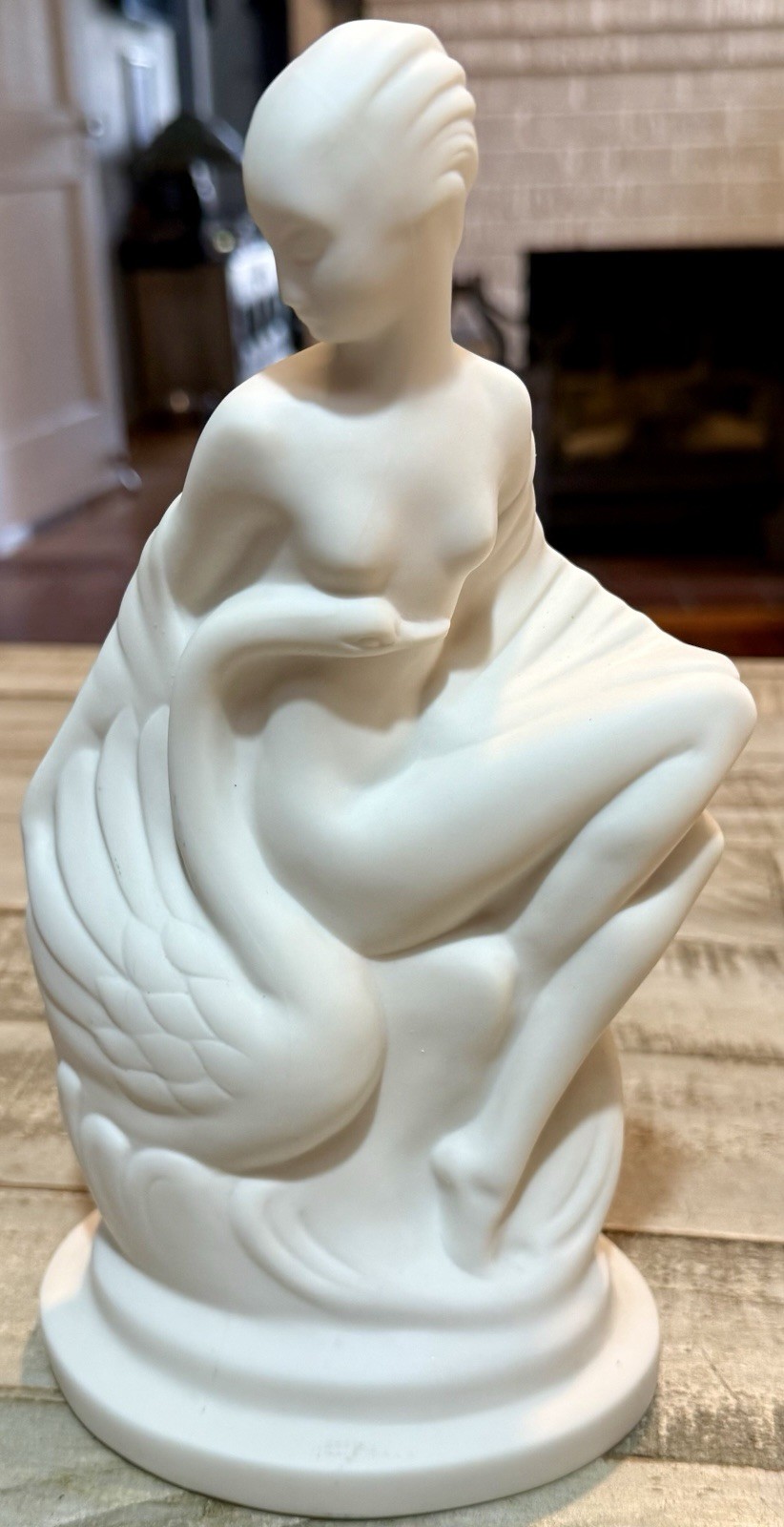 LENOX Vintage Antique 1929 DECO Porcelain LEDA & SWAN Figurine Light
