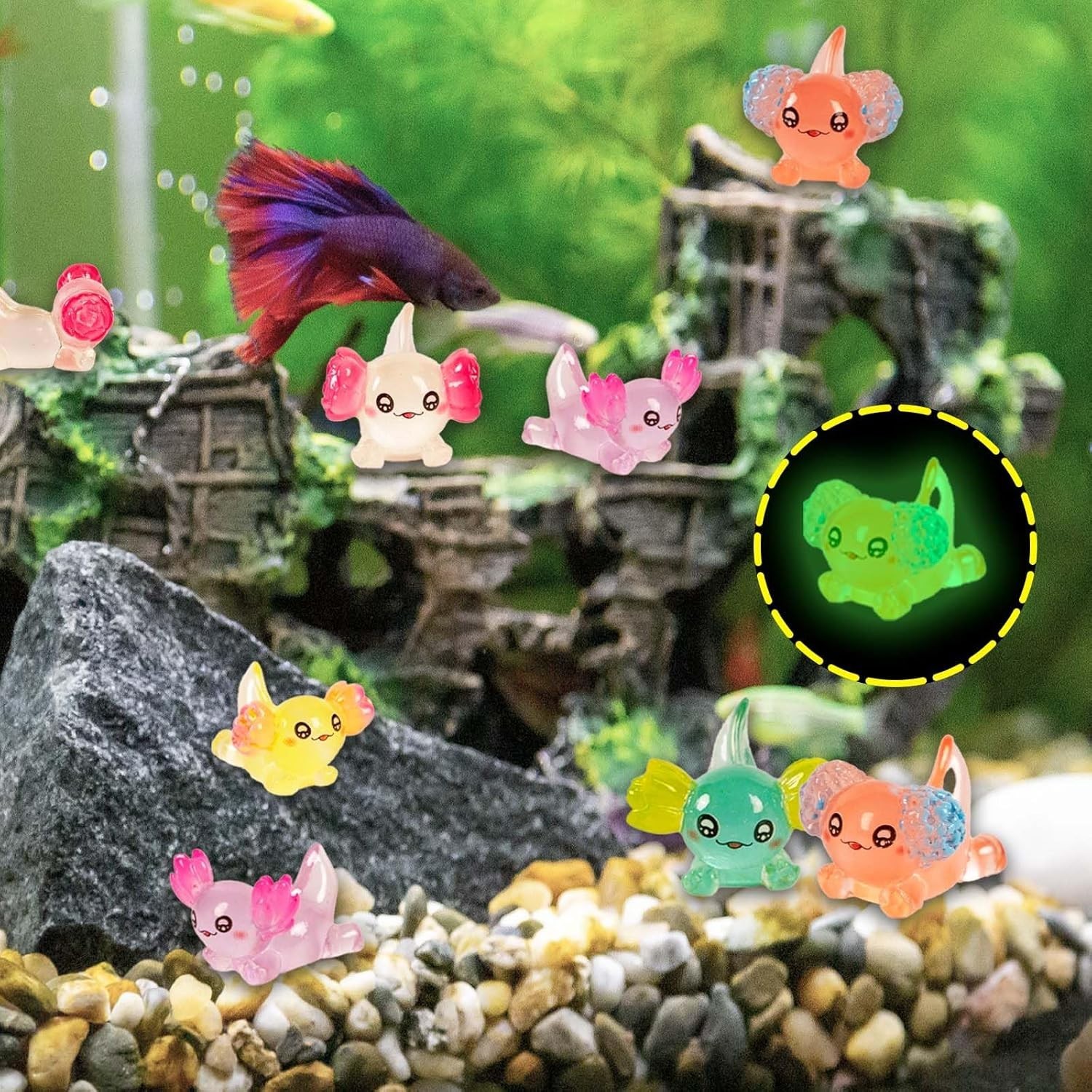 Whimsical 30pcs Mini Resin Axolotls – Luminous DIY Decorations for All Occasions