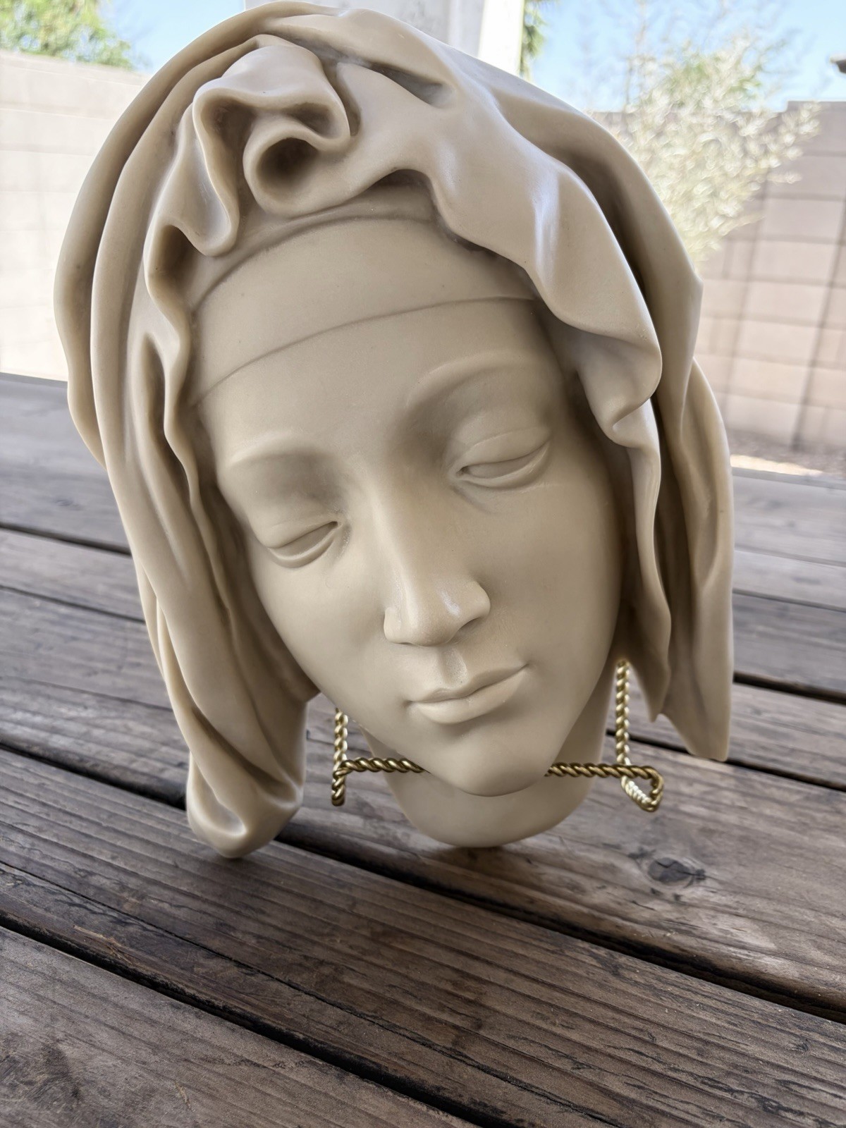 Metropolitan Museum Art Michelangelo Pieta Head of The Virgin Mary Wall Bust 82′