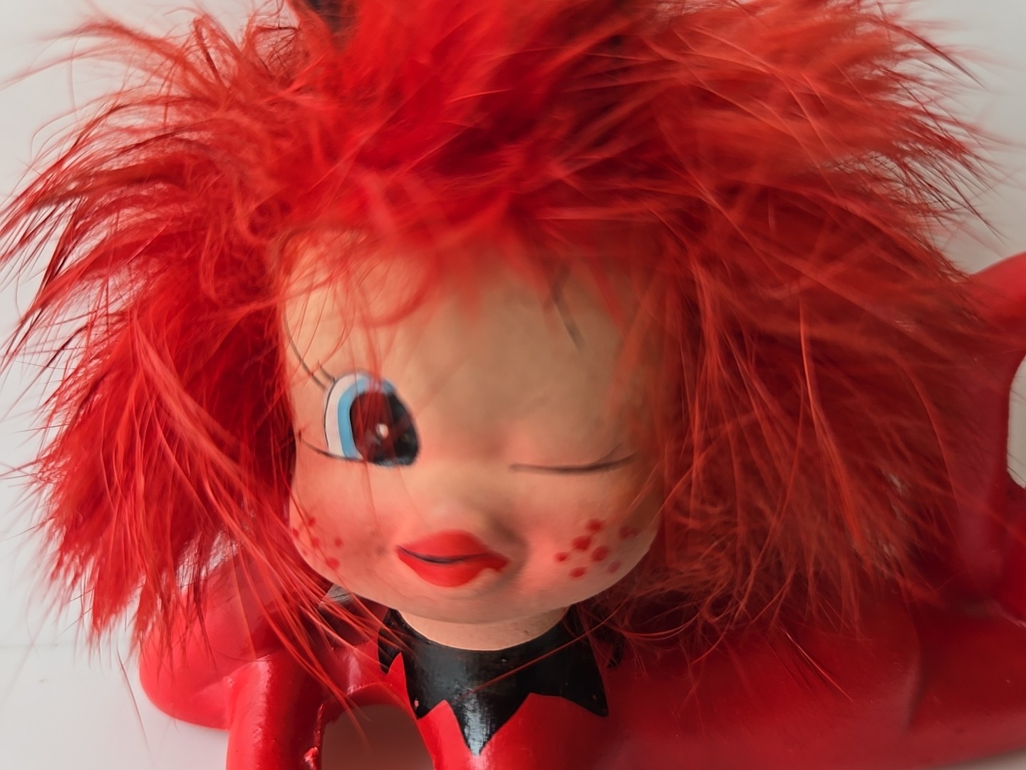 Little Devil Vintage Figurine Red Fur Napco Lefton Kitsch 1950s Japan Rita