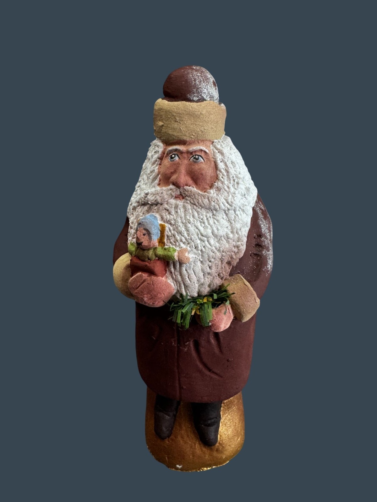 Jackson Pottery Santa Figure Signed Robert & Sandy Jackson 2015 8.5″ Folk Art