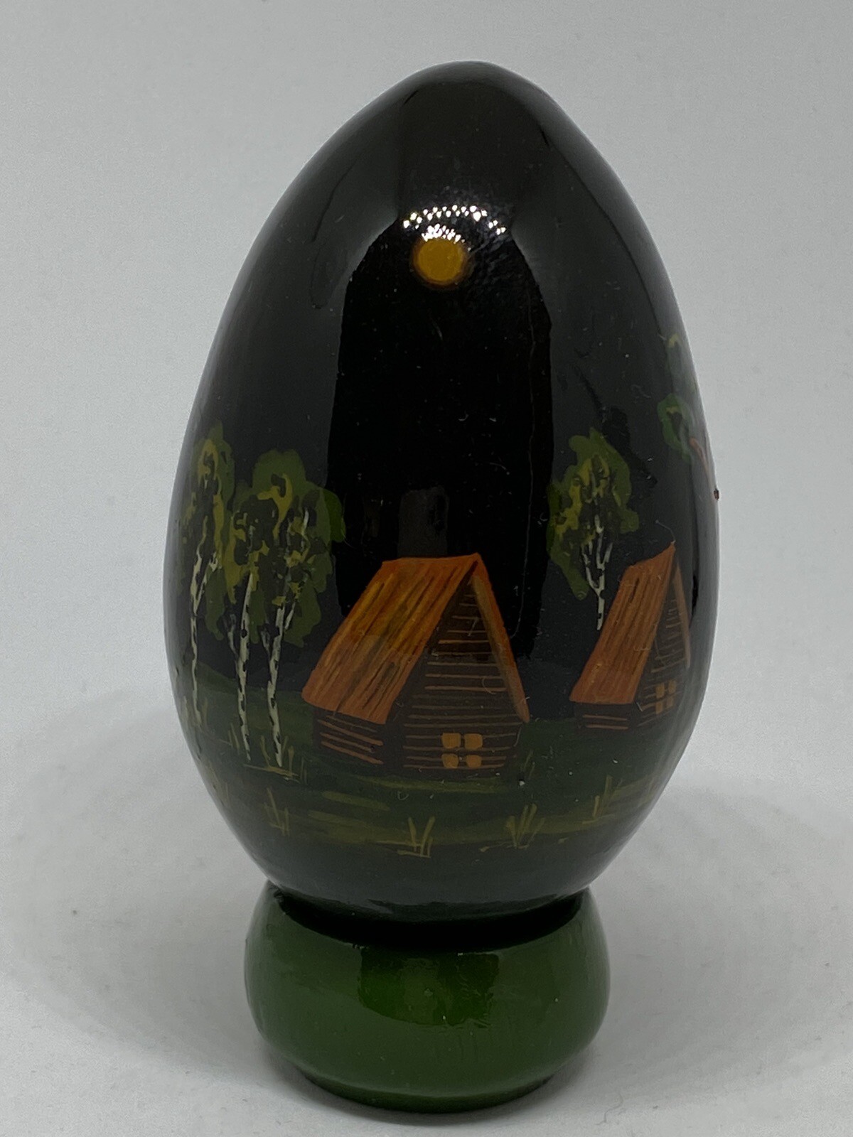 Polynesian Hand Painted Wooden Lacquer Egg