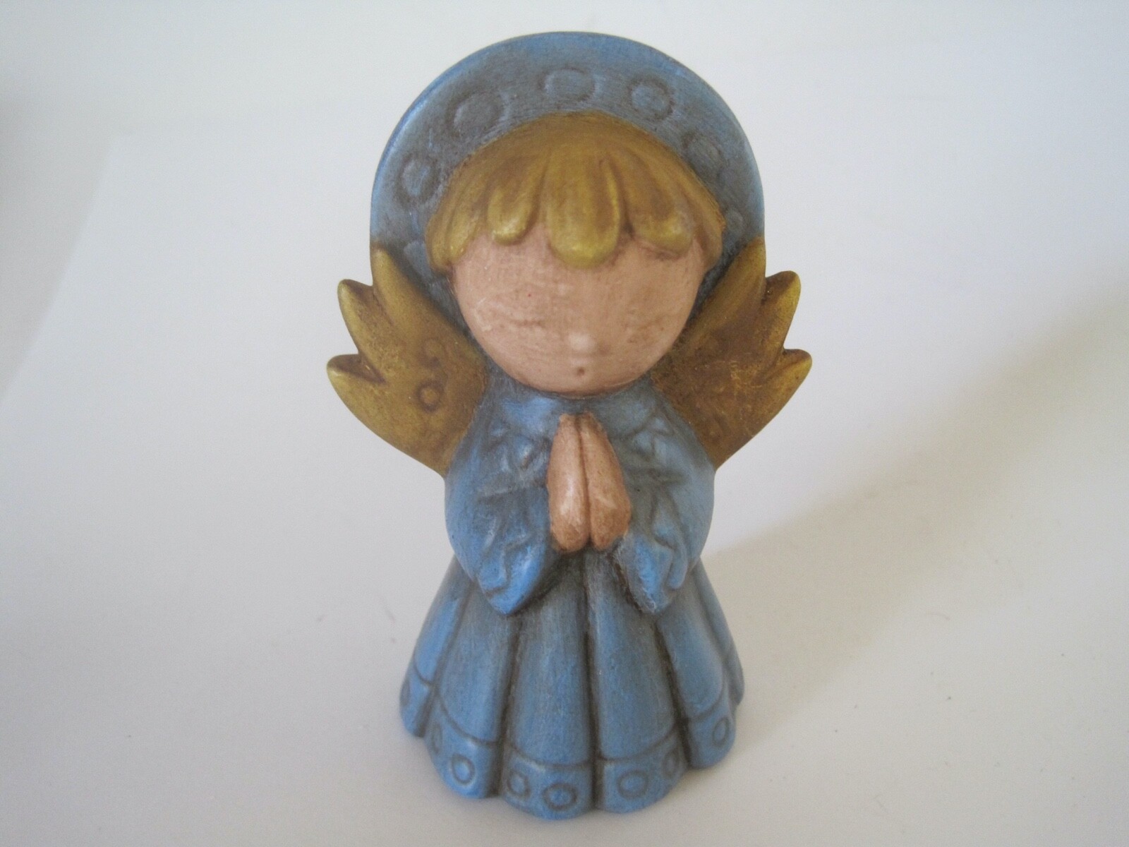 MS Praying Angel Blue W/ Halo 1970s Vintage Figurine