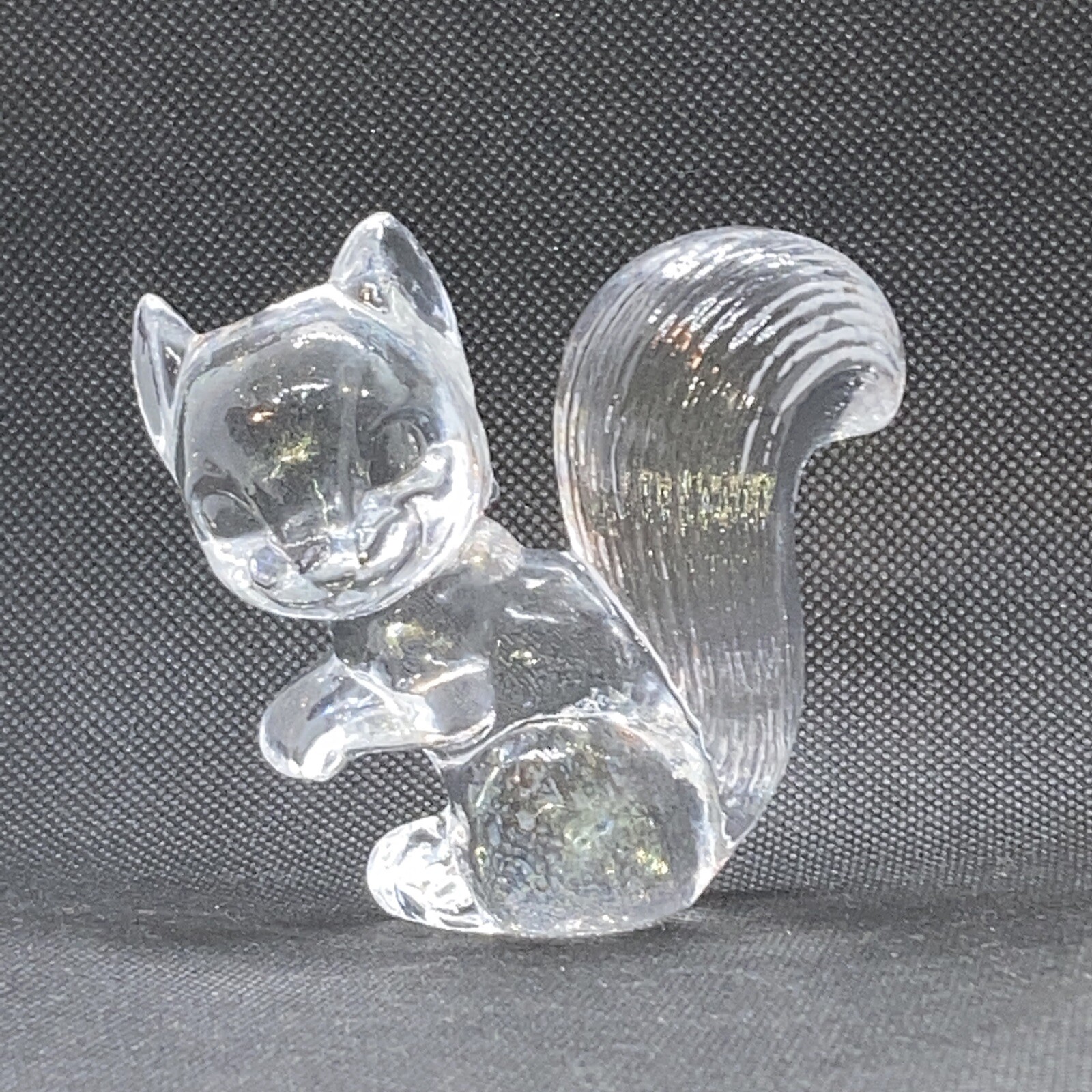 Vintage Goebel Glass Squirrel Figure 1980 Clear Signed Marked