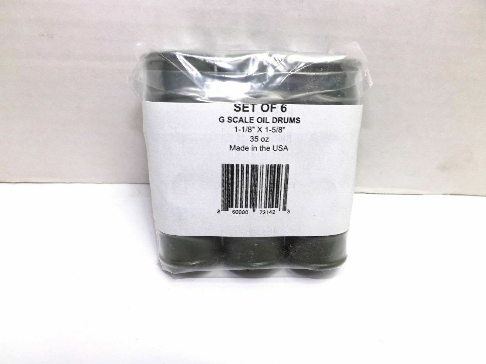 G SCALE OIL DRUMS primer gray 1/24 DIORAMA MODEL TRAIN CARGO SET OF 6