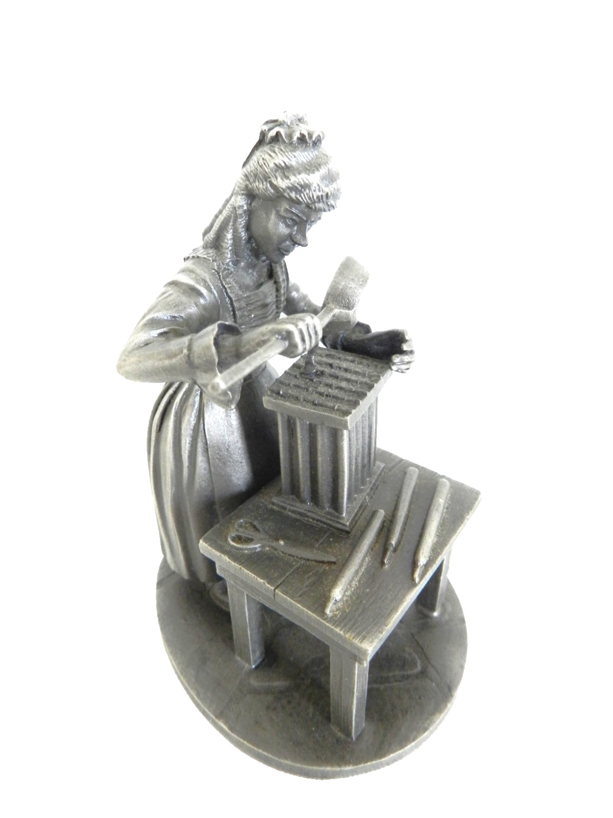 The CANDLEMAKER Franklin Mint Fine Pewter Figurine Colonial America Issued 1974