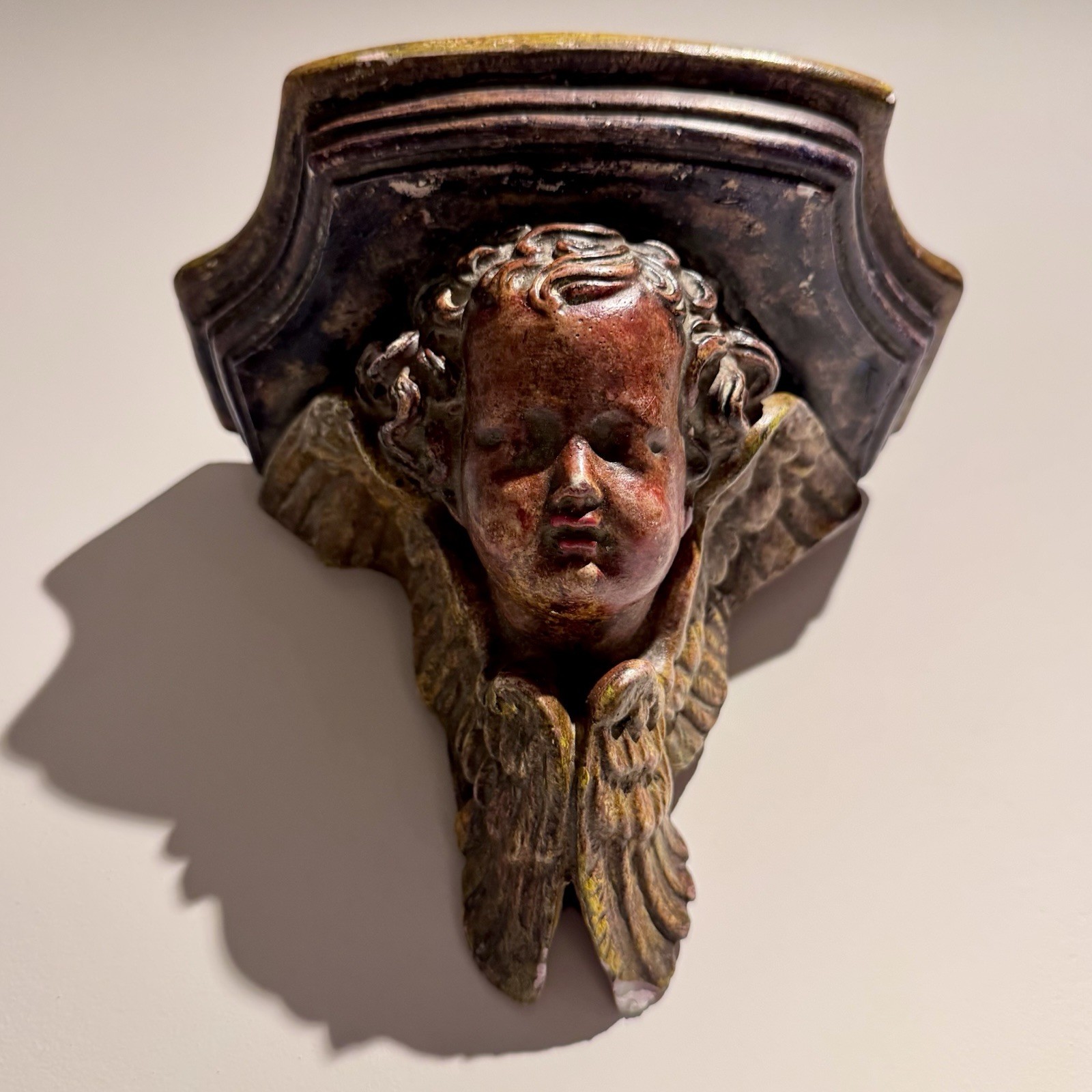 Vintage Baroque Gilt Cherub Wall Shelf Angel Putto Italian Decor