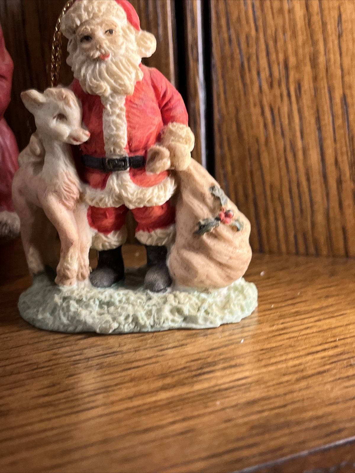 5 Vintage Christmas Santa Sleigh Reindeer Figurine Decoration Decore Gift LOT E