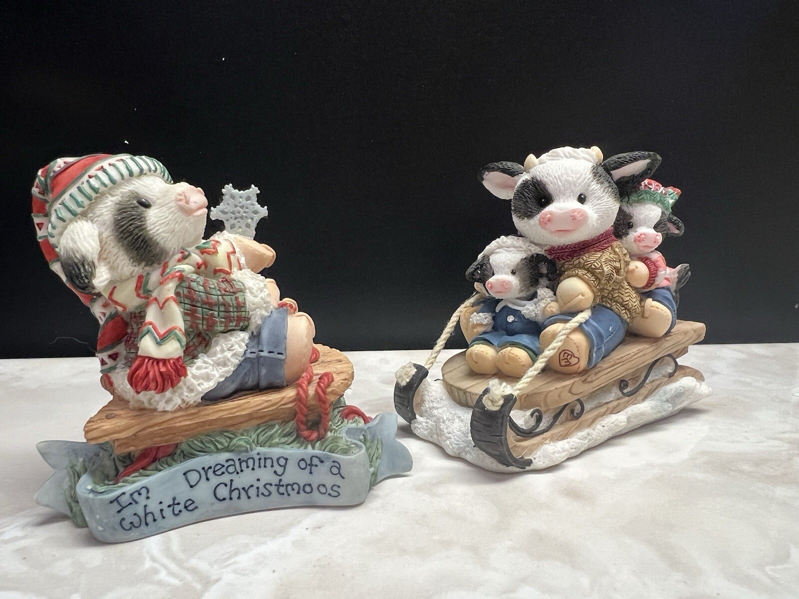 Mary’s Moo Moos assorted Lot Of 2. Dreaming White Christmas, Whee Are Moovin