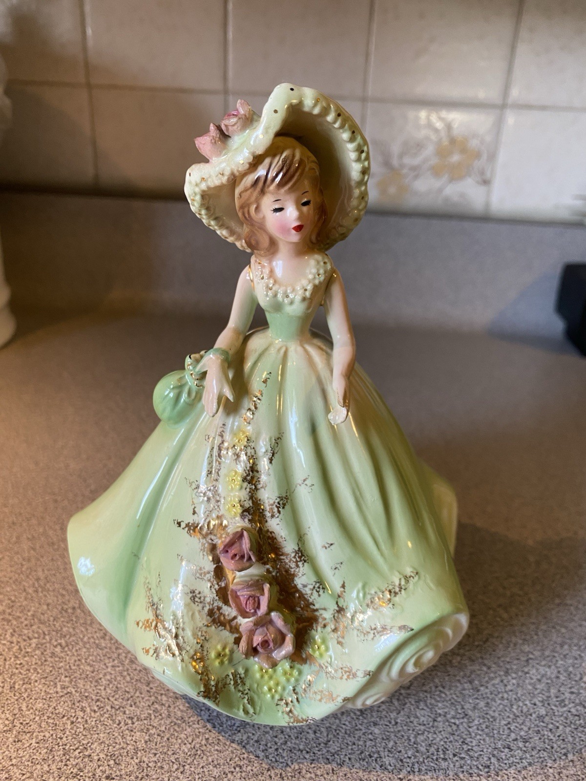 Vintage Josef Originals Porcelain Lady Music Box Figurine “ Come To The Cabaret”