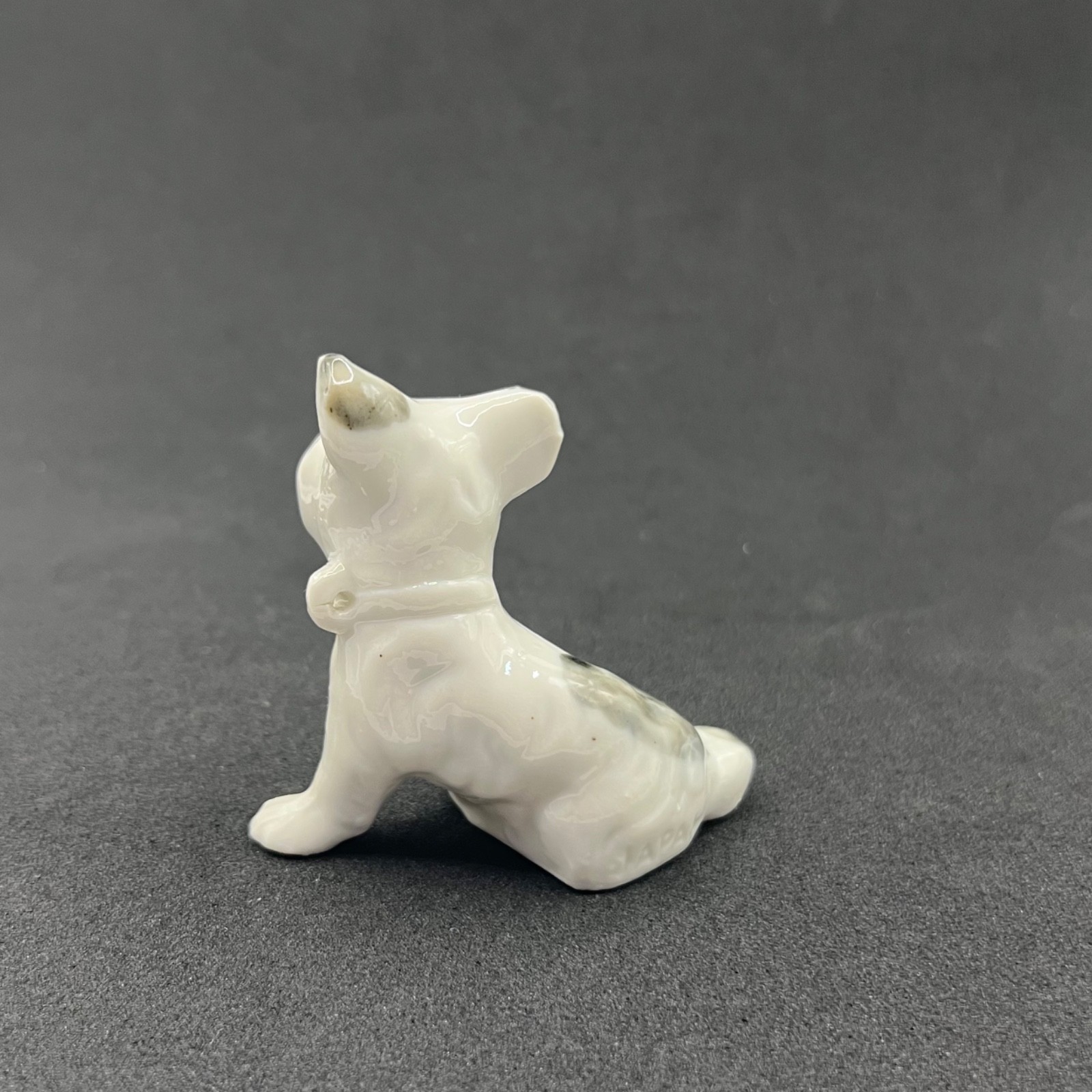Scottish Terrier Miniature Porcelain Figurine Vintage Japan White Scottie Dog