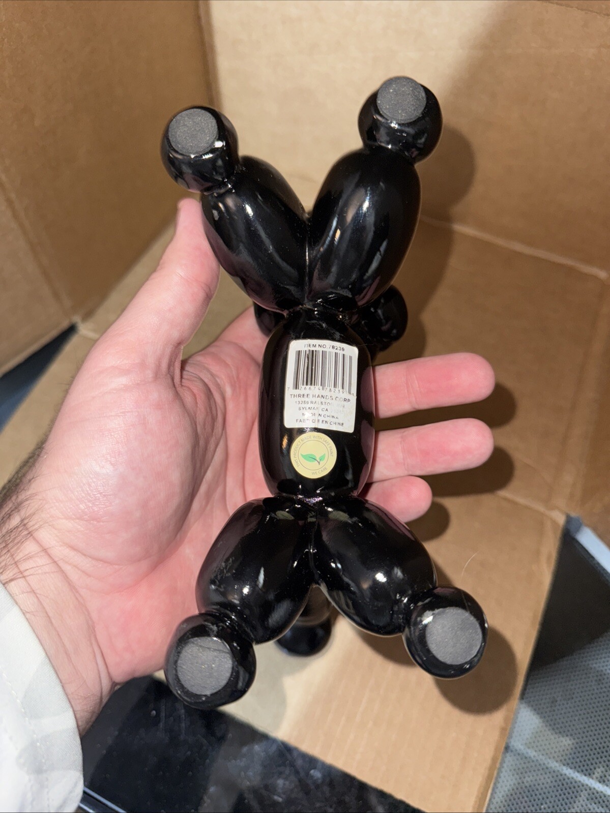 Black Balloon Dog Figurine Three Hands Corp 8” X 6.75” C