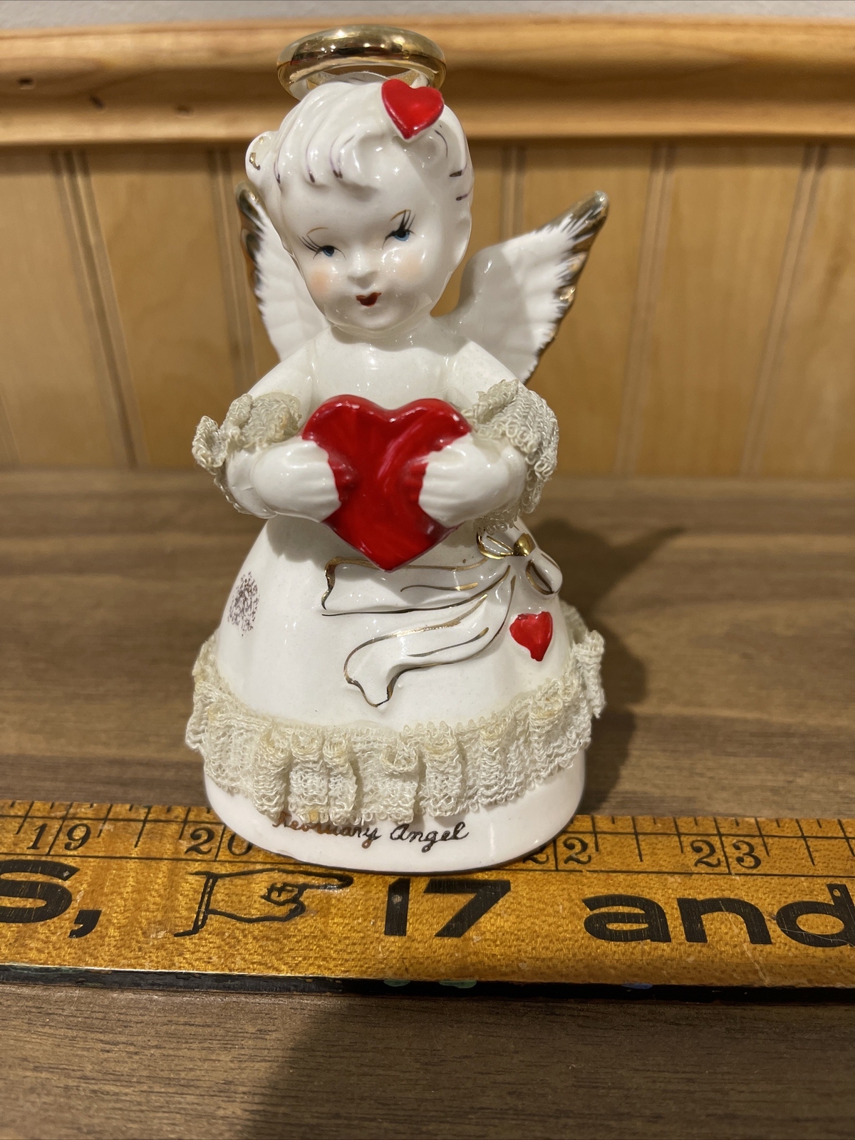 Vintage ART 1950’s February Valentines Day Girl Birthday Angel 4″ Figurine