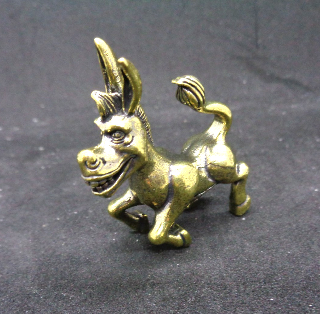 Mini Brass Shrek Inspired Donkey Figurine