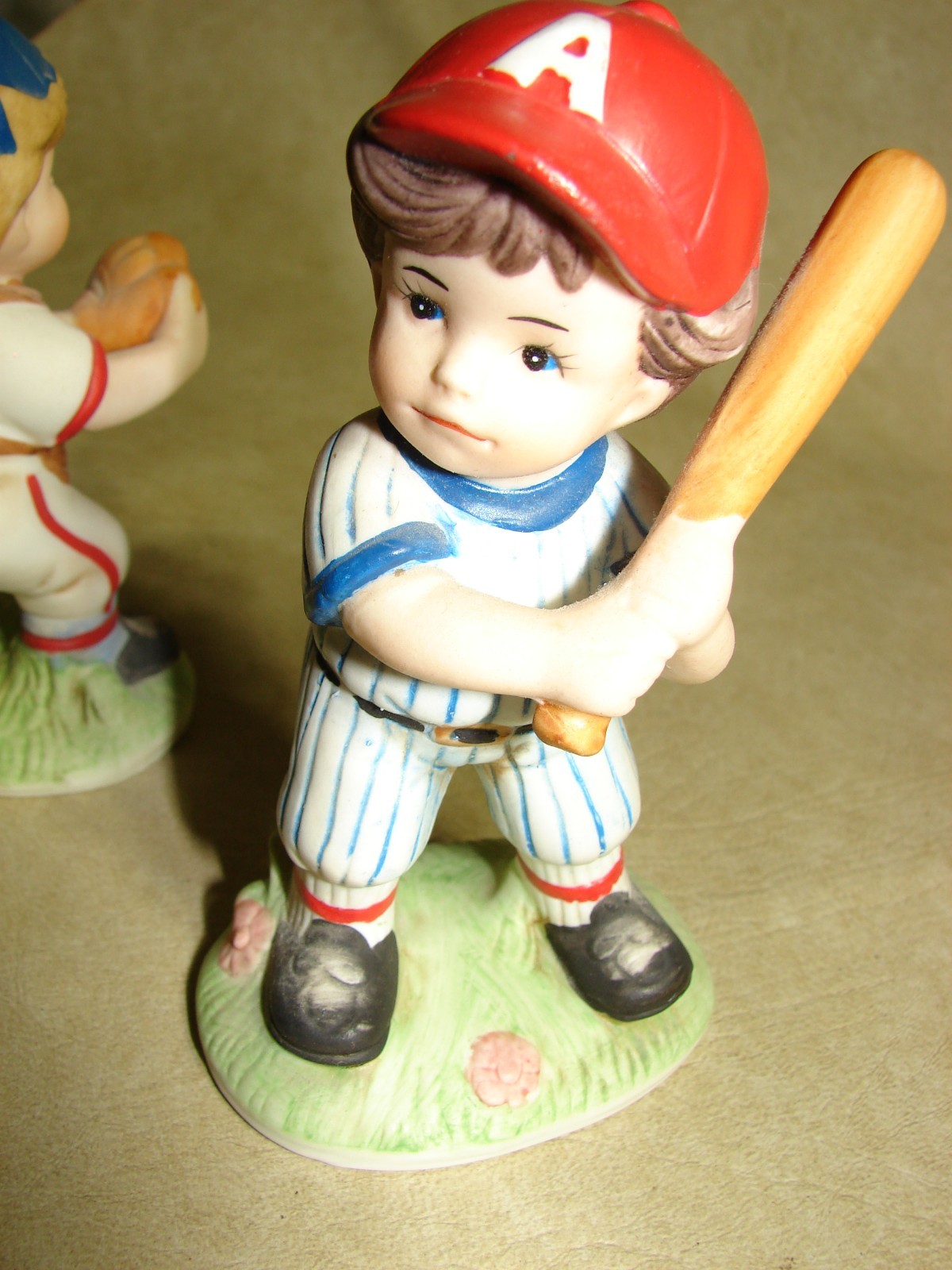 Vintage Homco 1468 Baseball Boys Figurines Batter & Catcher Set Home Interiors