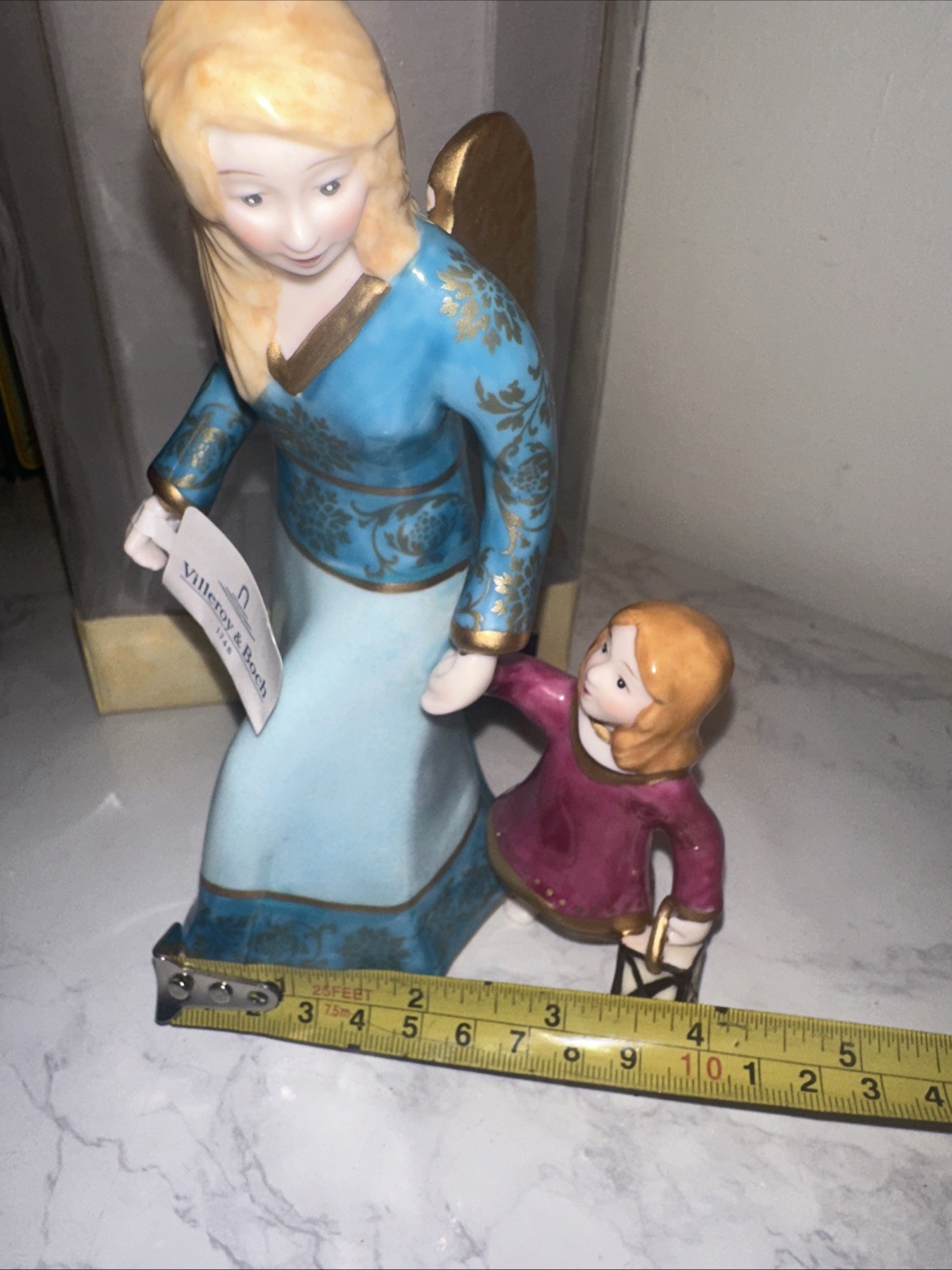 NWT Villeroy and Boch Angeli DiNatale Figure Angel W/ Child In Box