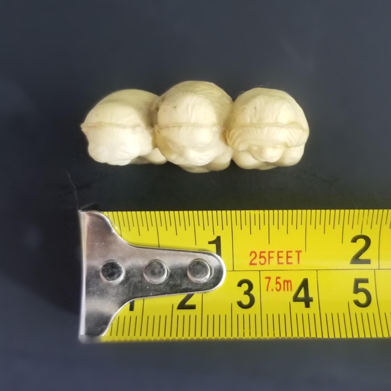 Vintage 3 Wise Monkeys Miniature Figure Celluloid Plastic See Speak Hear No Evil