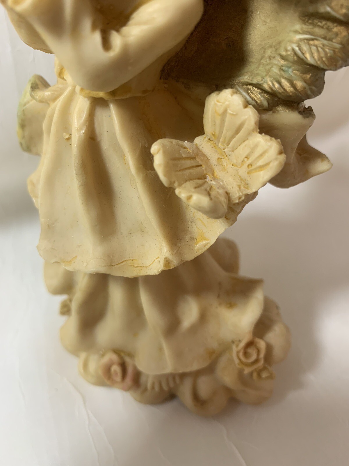 Vintage Angel Figurine Vintage Decor Religious Art Statue Shelf Decoration Beige