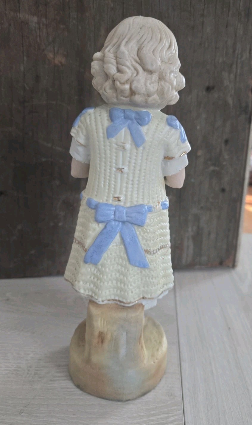 Antique Bisque Heubach? Figurine – Victorian Girl with Flower