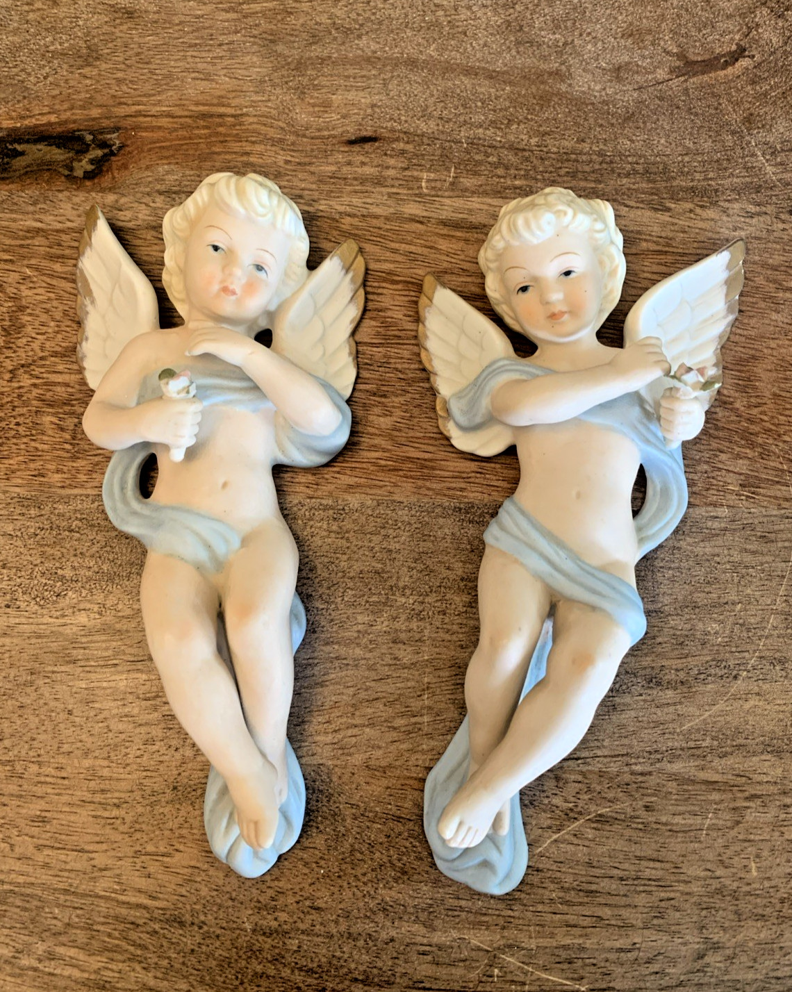 MCM Vintage Kelvins Japan Porcelain Twin Wall Angels Cherubs Baby Boy Nursery