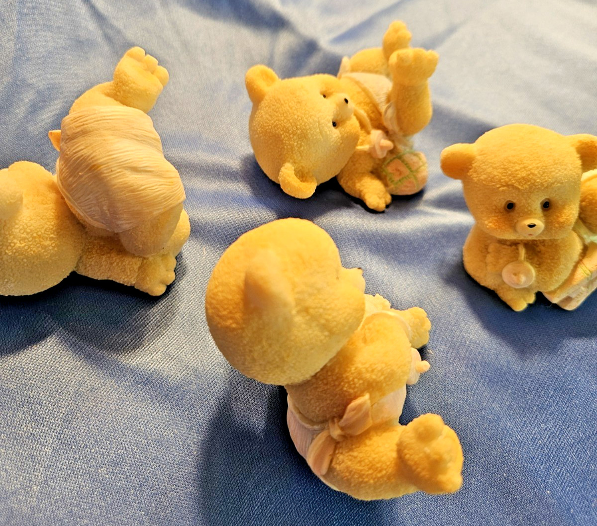 Home Interiors Kids Exclusively Bouncing Baby Bears Set of 4 Resin New W/Box