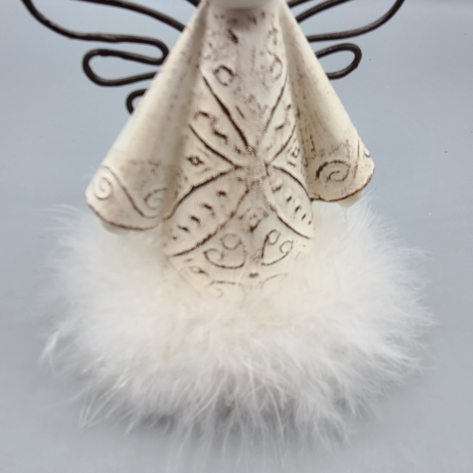 White Metal 5 1/4″ Angel Distressed Figurine Ornament