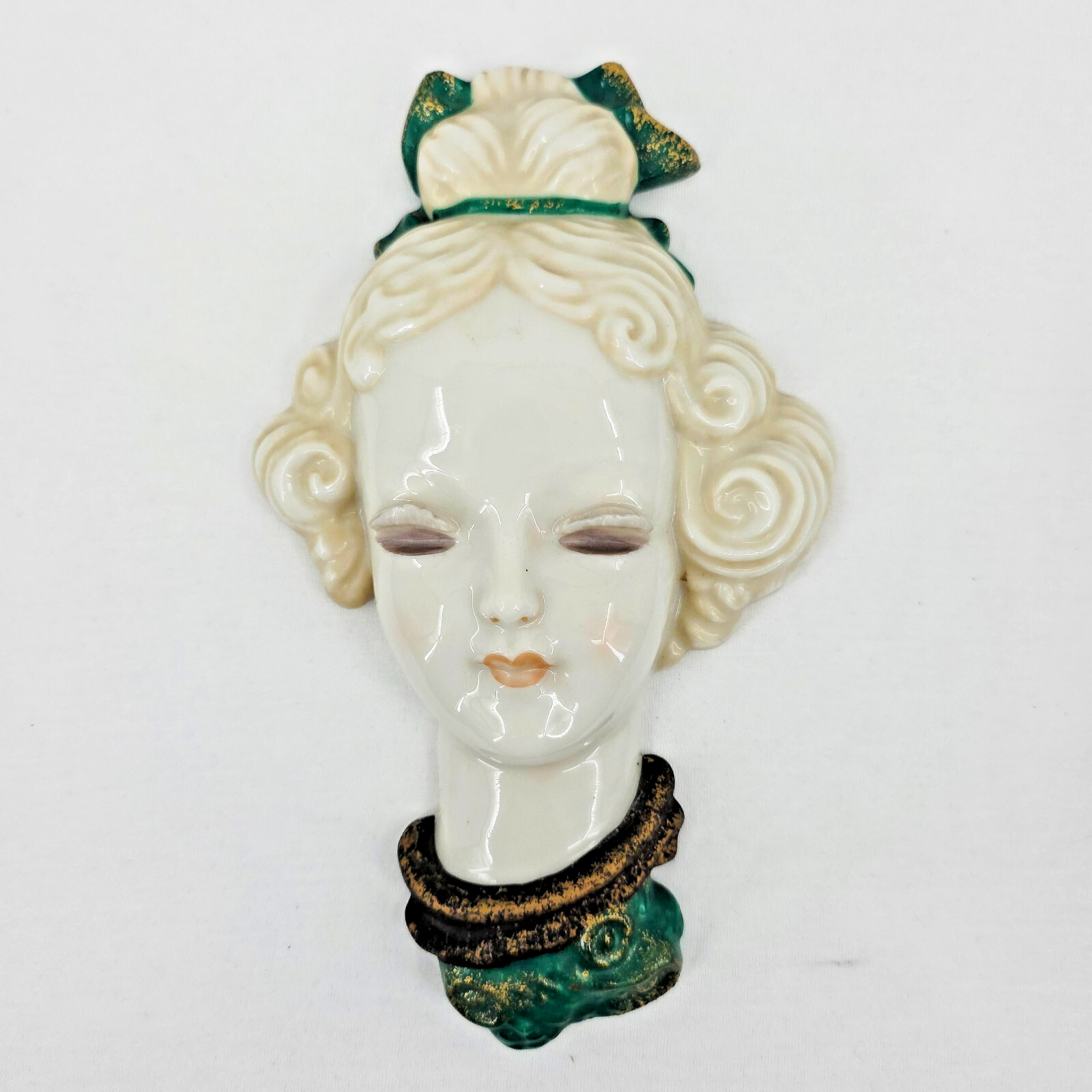 Camille Naudot French Porcelain Wall Plaque Bust Mold 6656 CN Mark 1950s